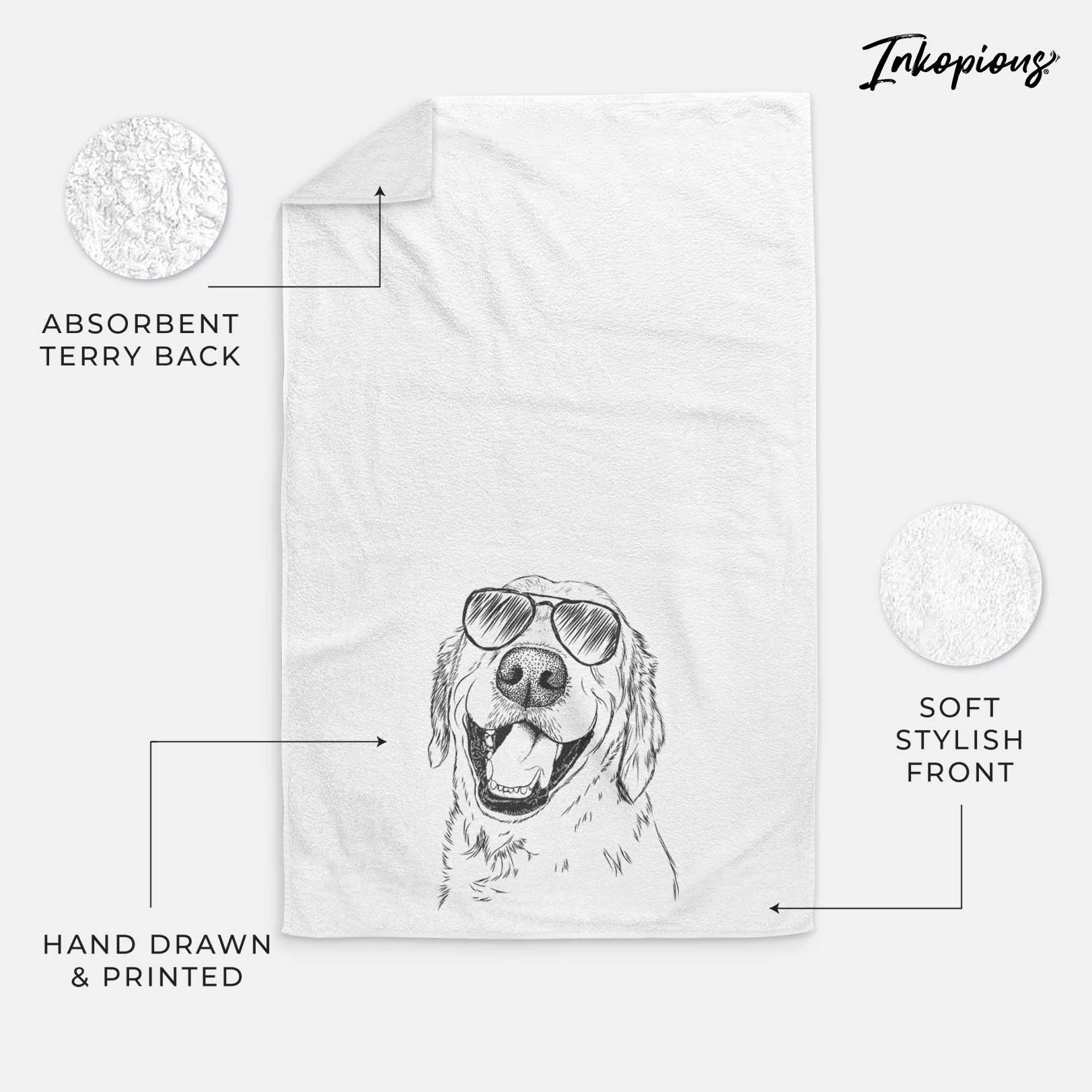 Spanky the Golden Retriever Decorative Hand Towel