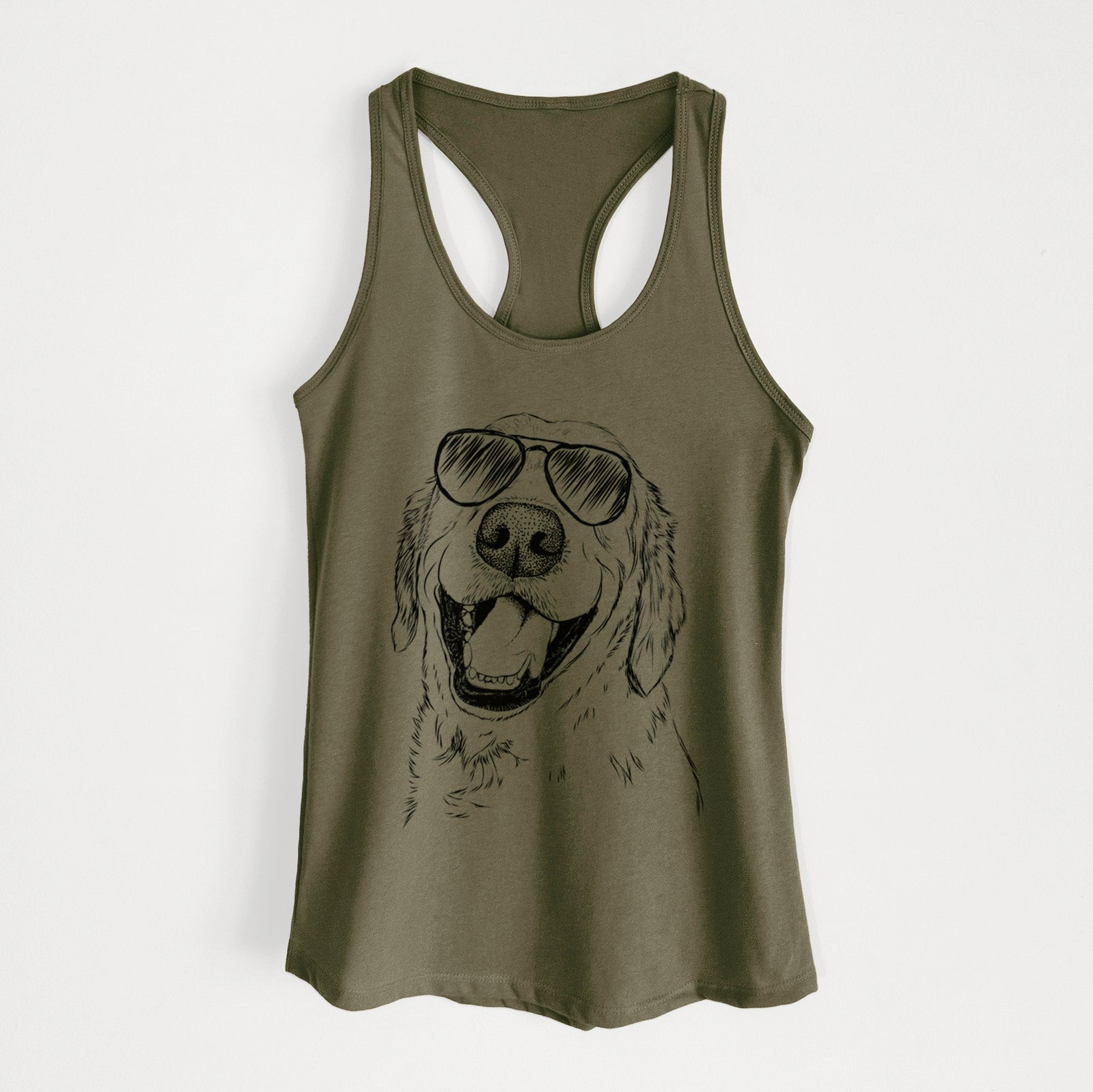 Spanky the Golden Retriever - Women's Racerback Tanktop