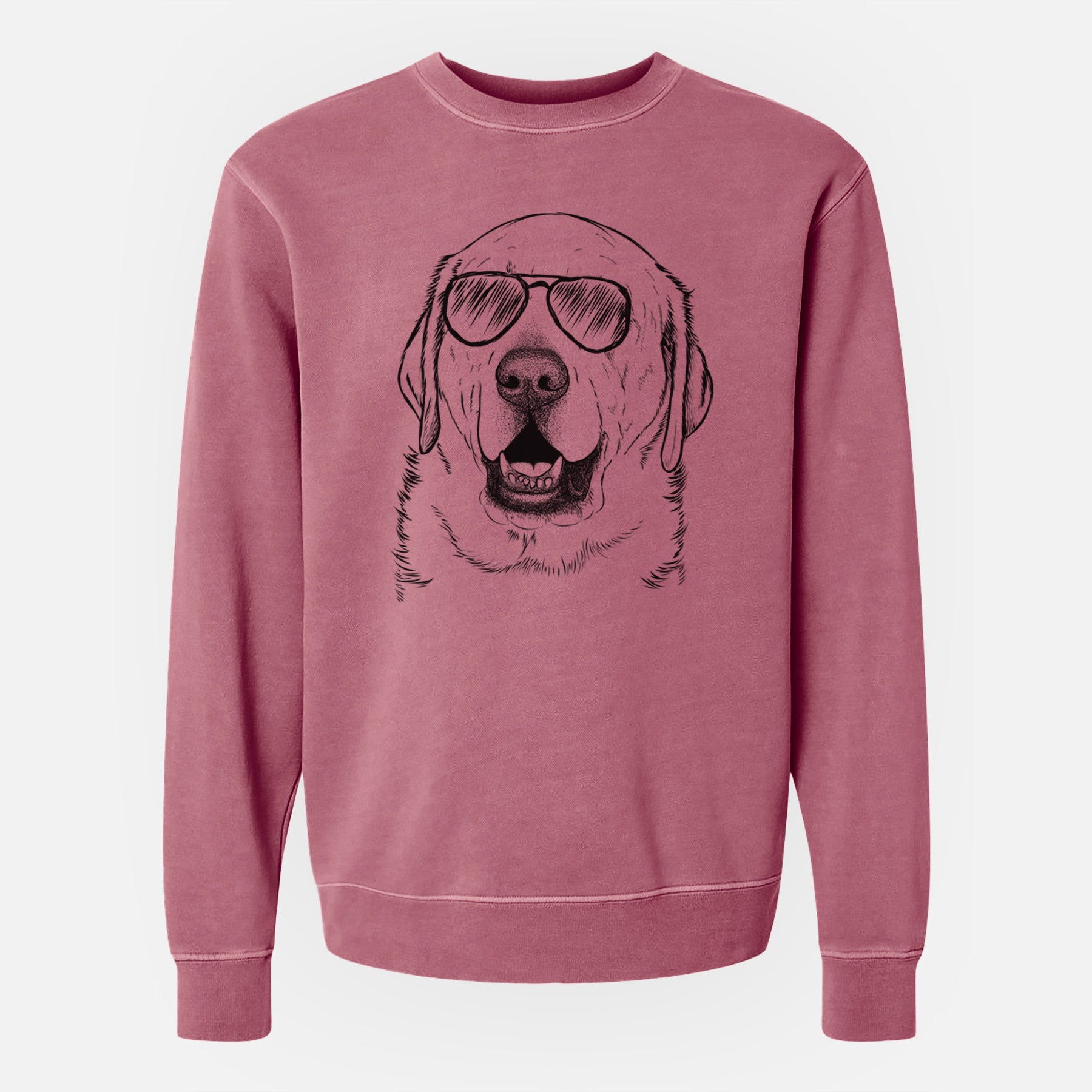 Aviator Sparks the Labrador Retriever - Unisex Pigment Dyed Crew Sweatshirt