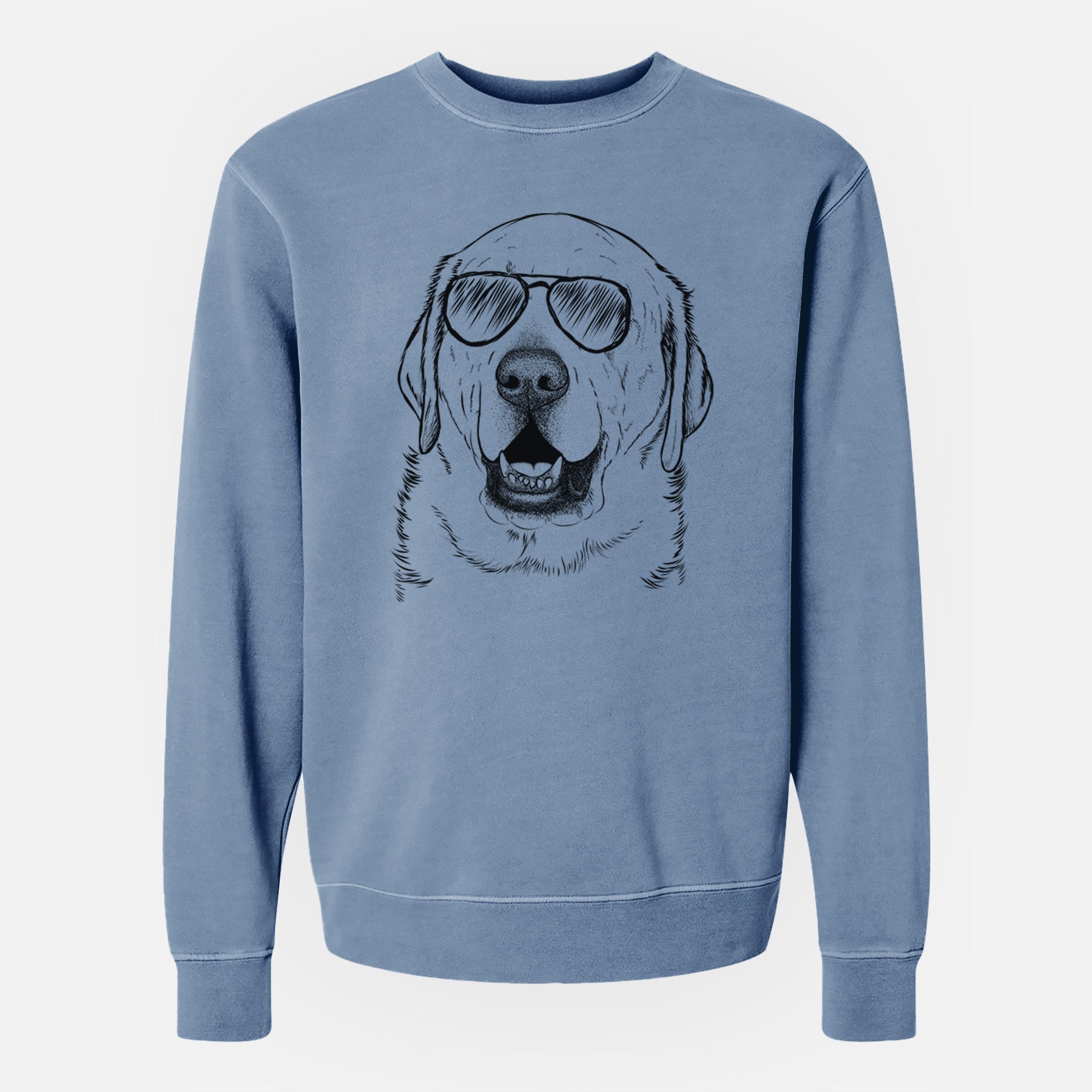 Aviator Sparks the Labrador Retriever - Unisex Pigment Dyed Crew Sweatshirt