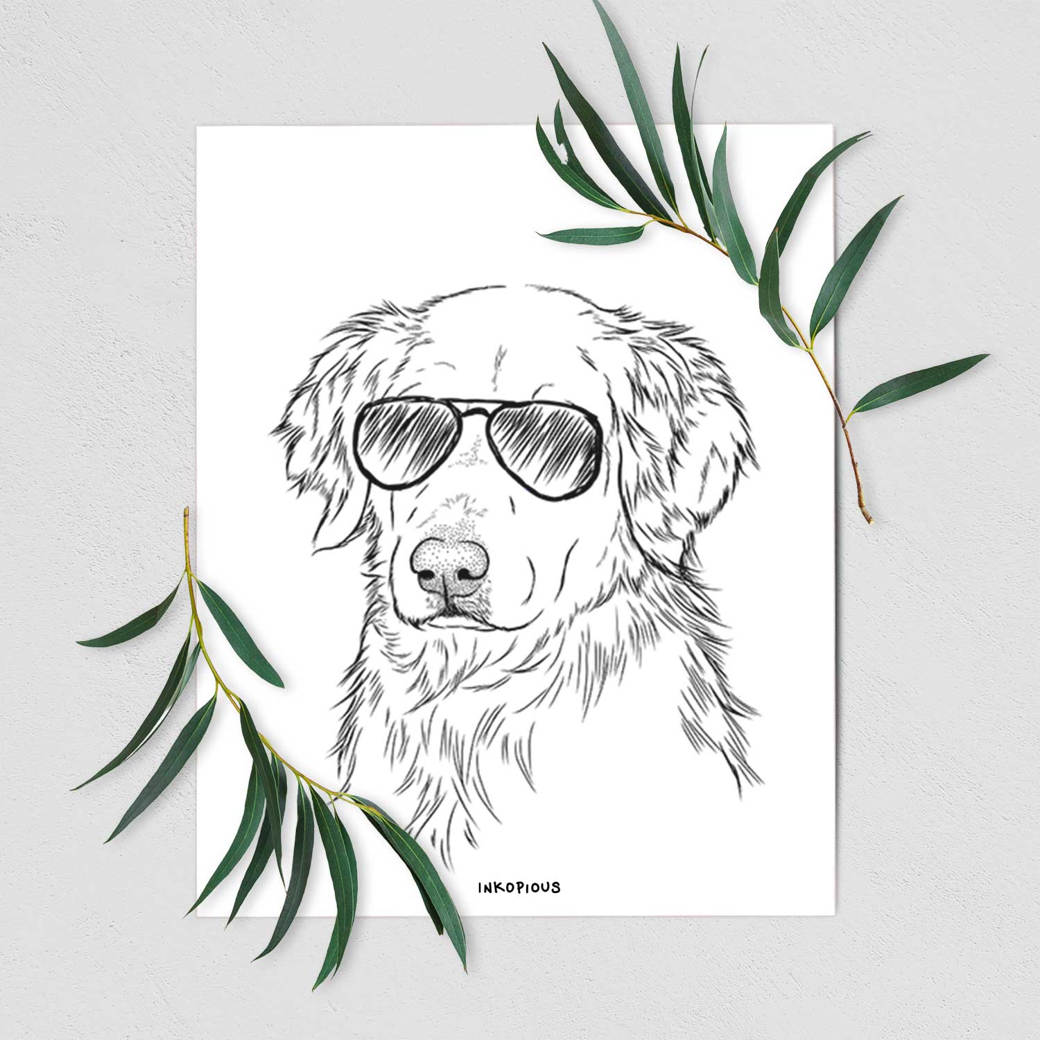 Spencer the Golden Retriever Art Print