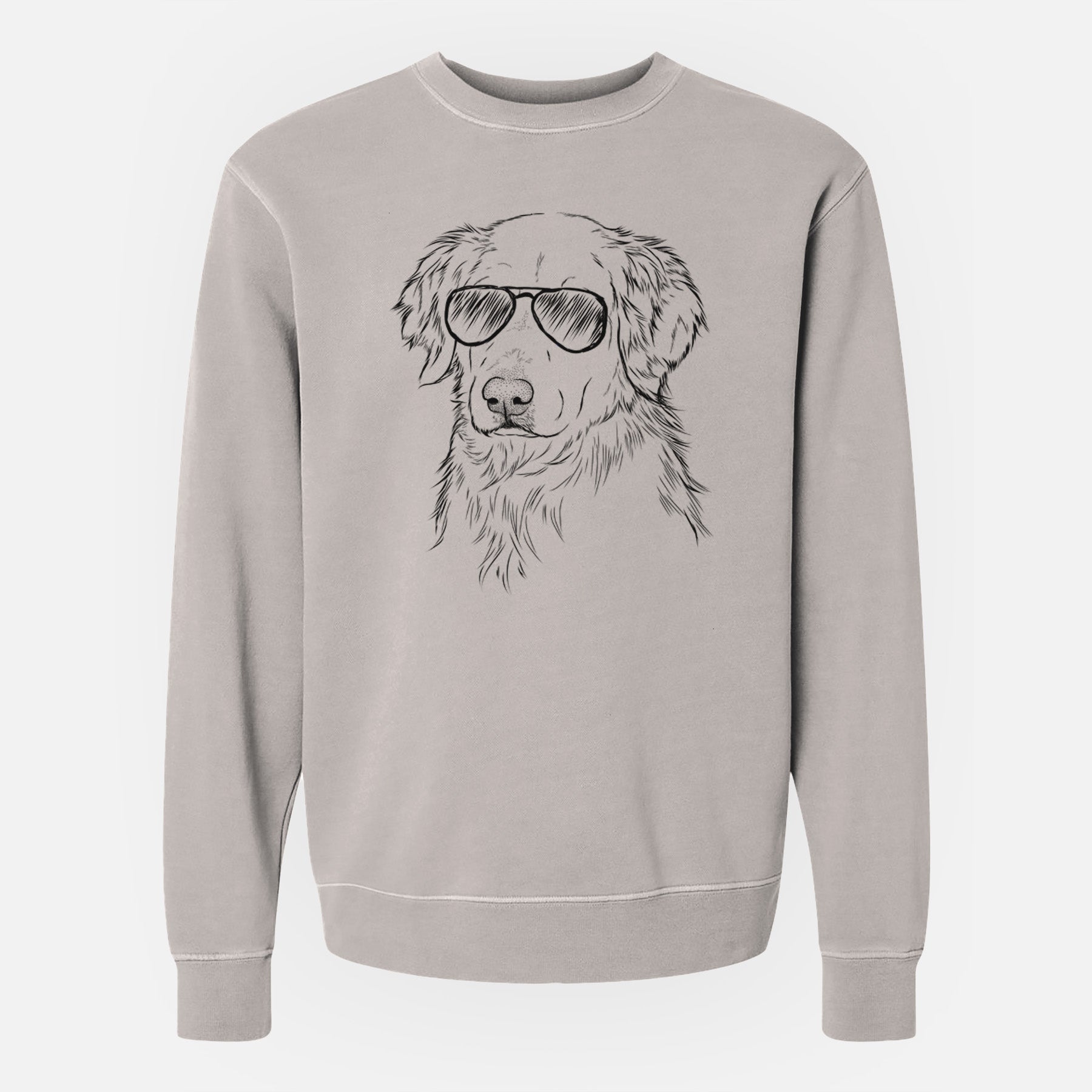 Aviator Spencer the Golden Retriever - Unisex Pigment Dyed Crew Sweatshirt