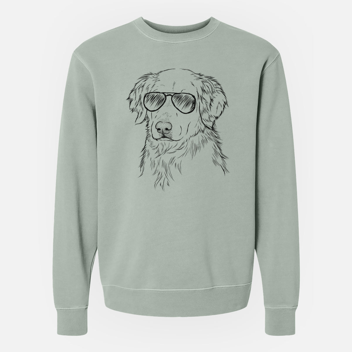 Aviator Spencer the Golden Retriever - Unisex Pigment Dyed Crew Sweatshirt