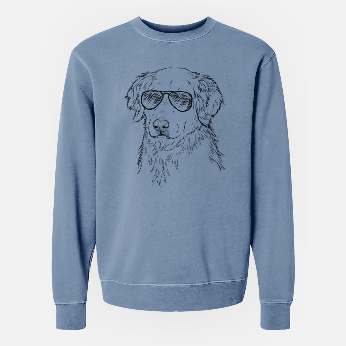 Aviator Spencer the Golden Retriever - Unisex Pigment Dyed Crew Sweatshirt