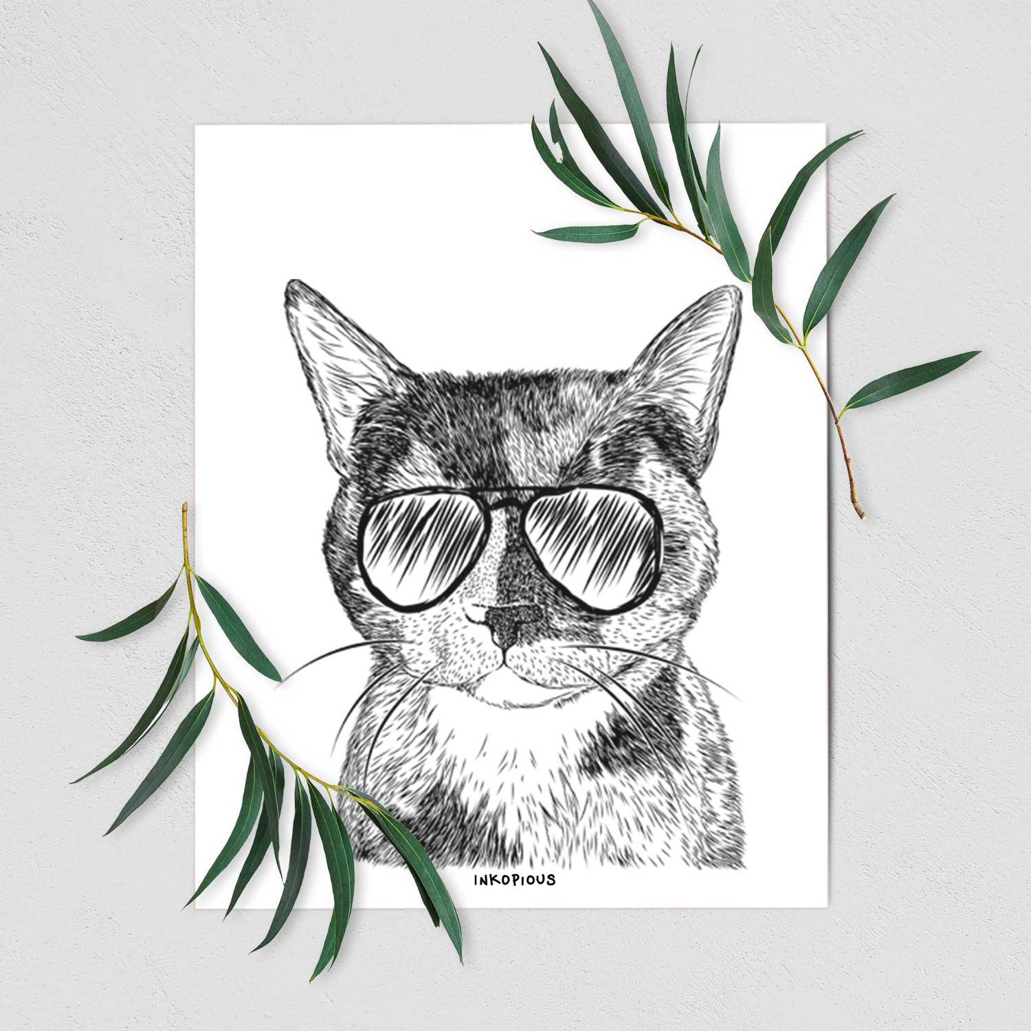 Spooky Kitty the Tortoiseshell Cat Art Print