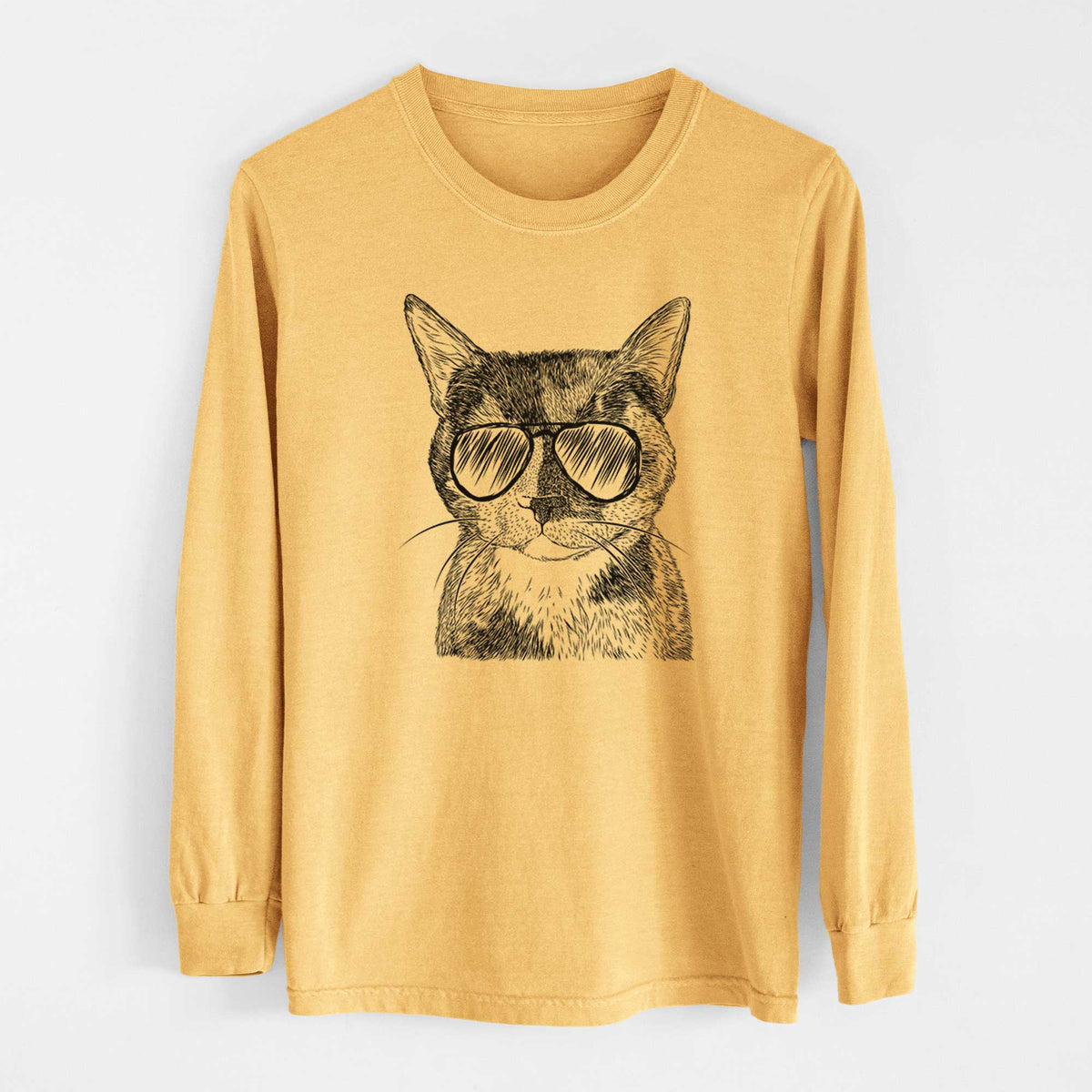 Aviators Spooky Kitty the Tortoiseshell Cat - Heavyweight 100% Cotton Long Sleeve