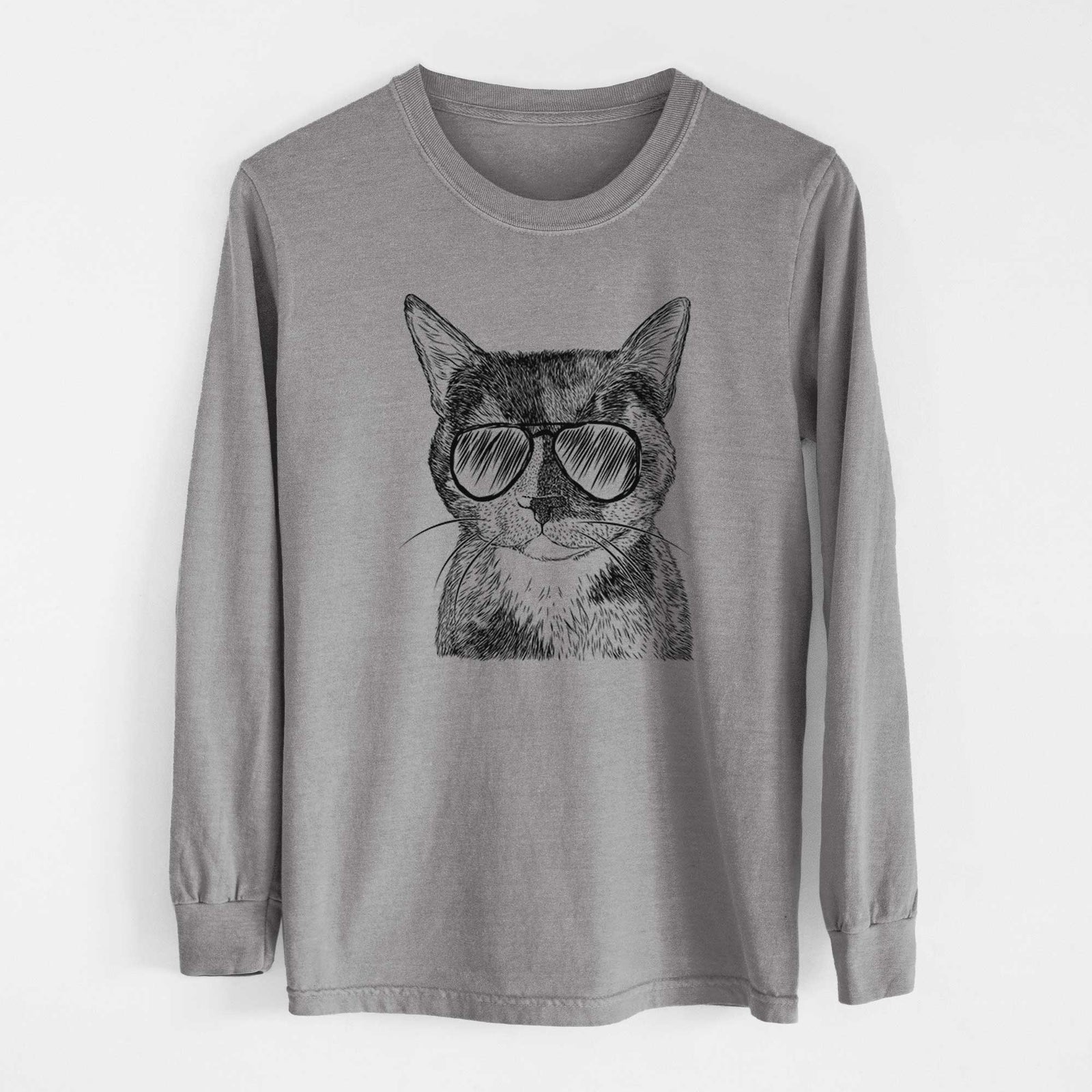 Aviators Spooky Kitty the Tortoiseshell Cat - Heavyweight 100% Cotton Long Sleeve