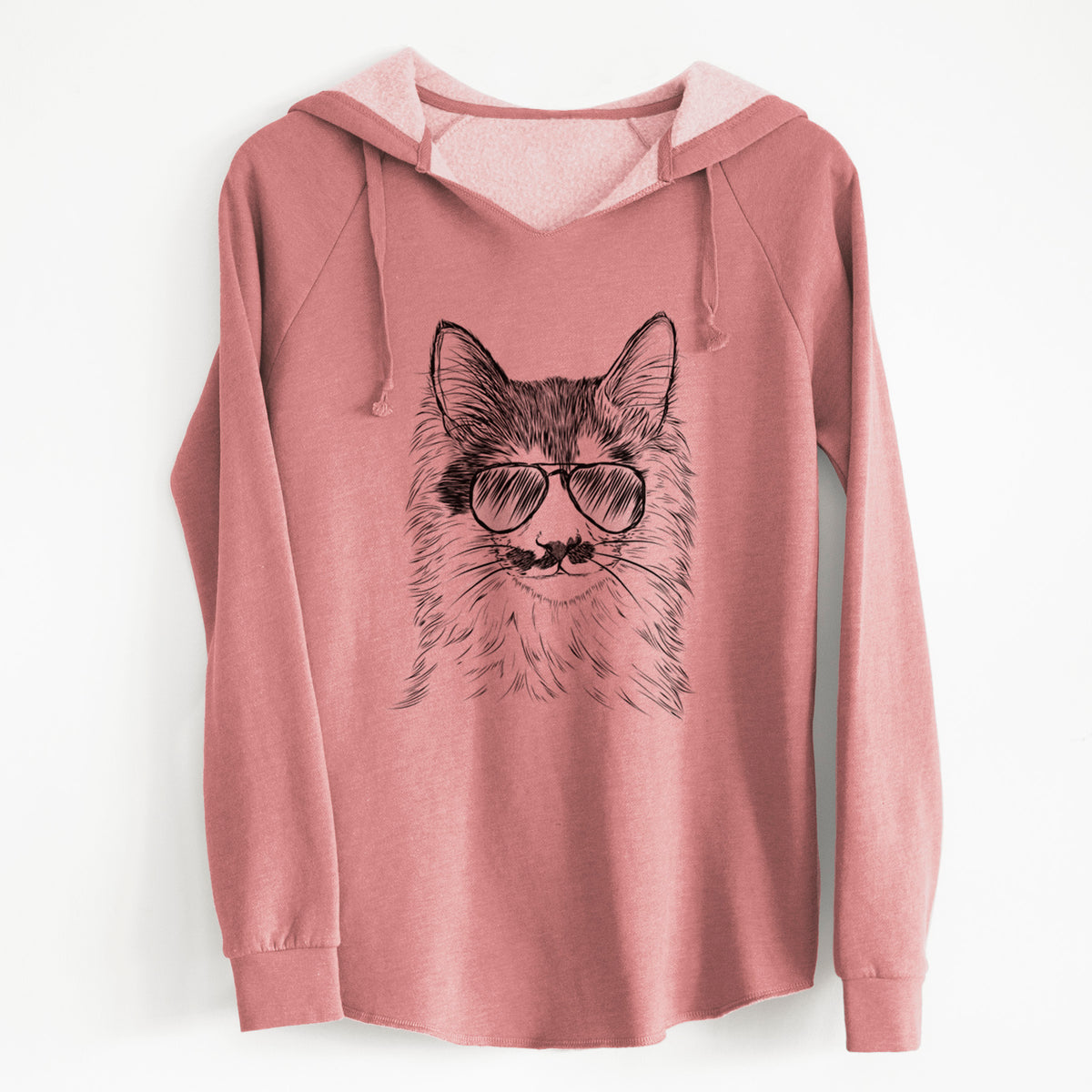 Aviator Stache the Longhaired Mustard Cat - Cali Wave Hooded Sweatshirt