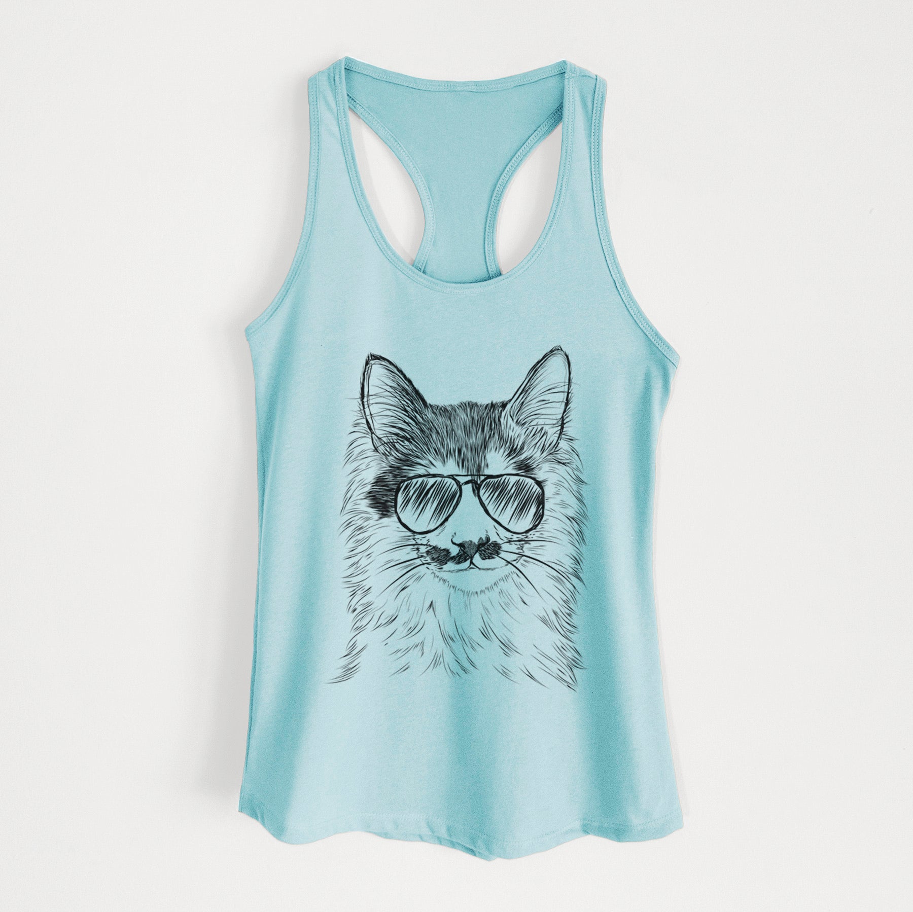 Stache the Longhaired Mustard Cat - Women's Racerback Tanktop