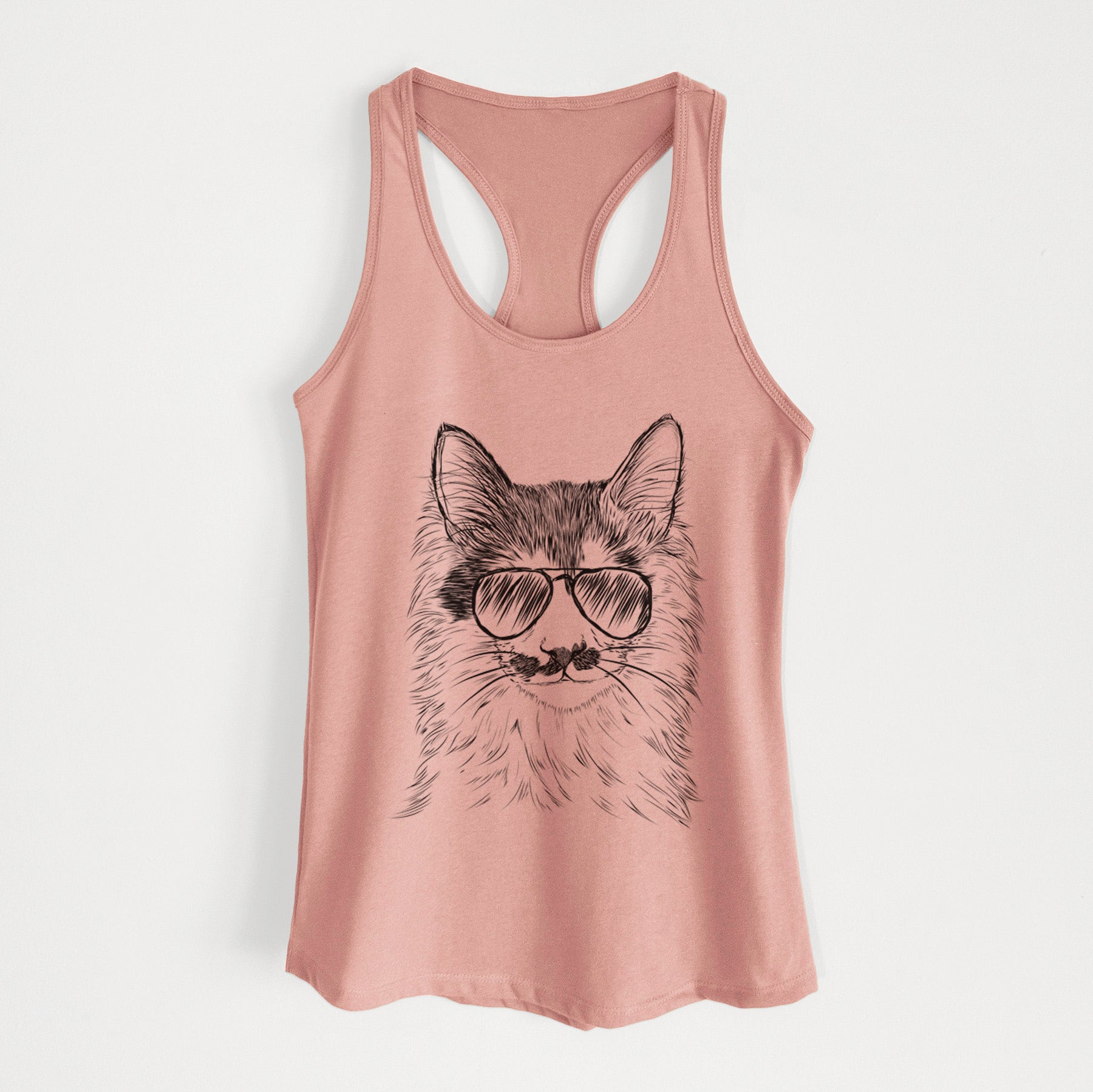 Stache the Longhaired Mustard Cat - Women's Racerback Tanktop