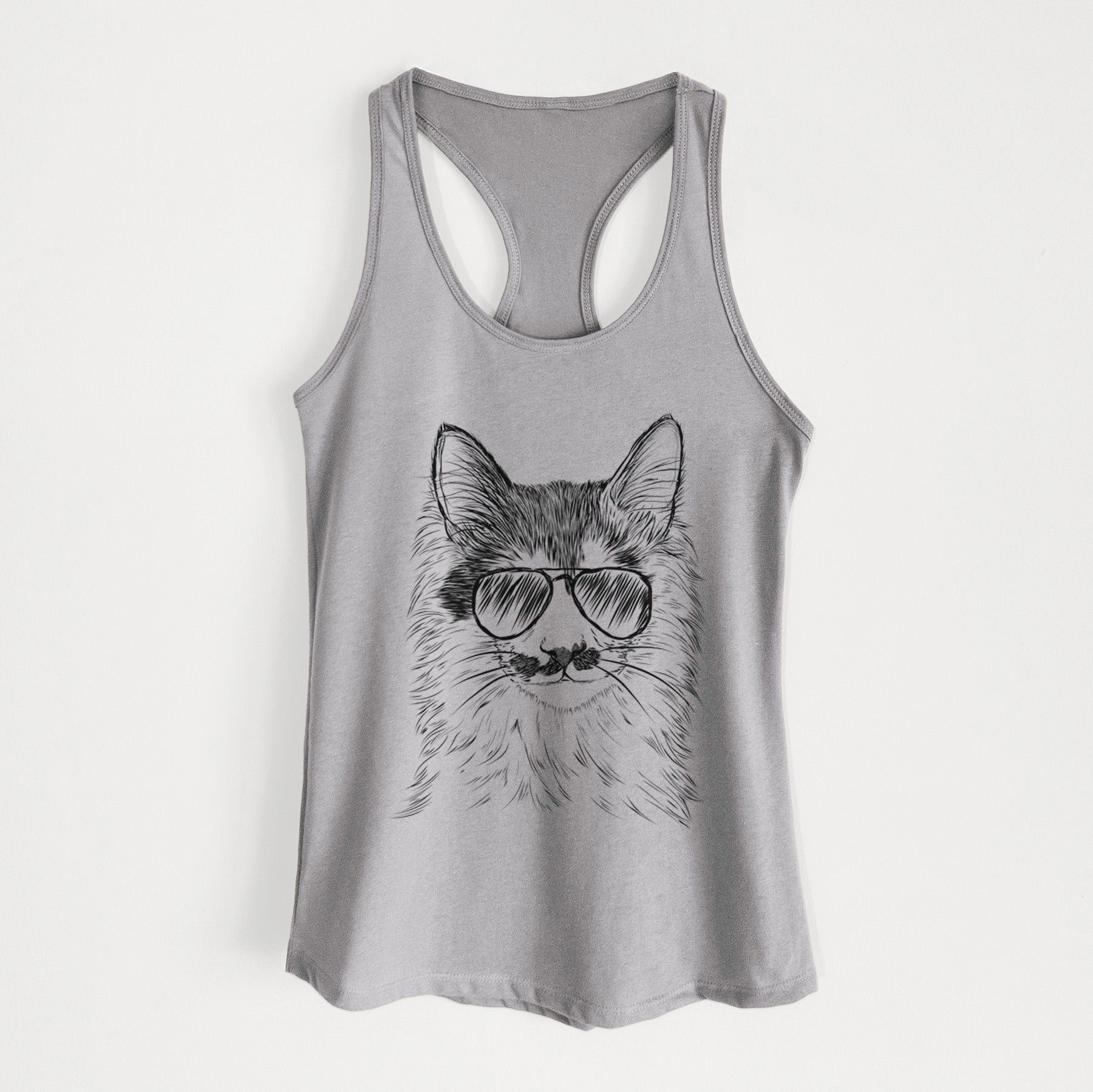 Stache the Longhaired Mustard Cat - Women's Racerback Tanktop