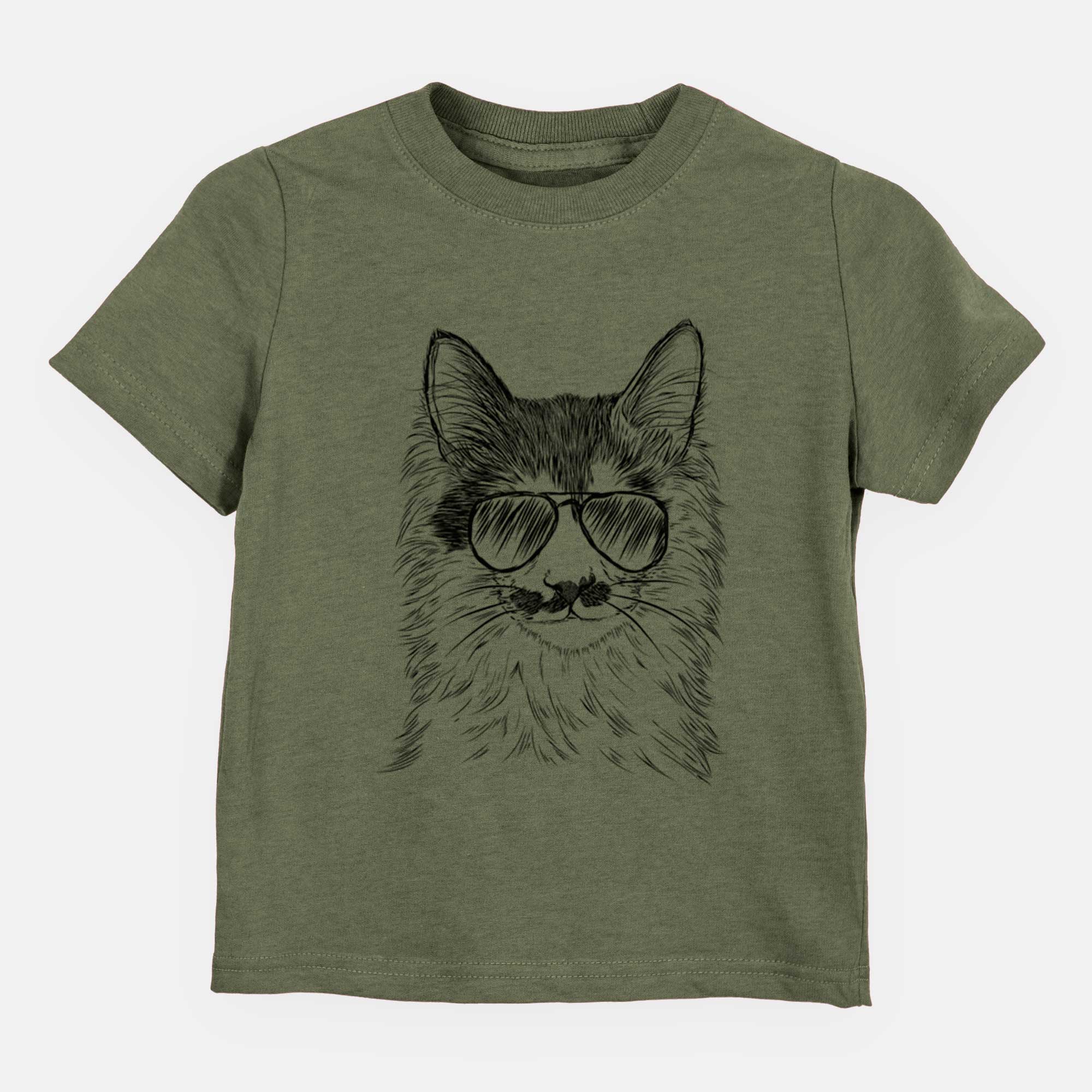 Aviator Stache the Longhaired Mustard Cat - Kids/Youth/Toddler Shirt