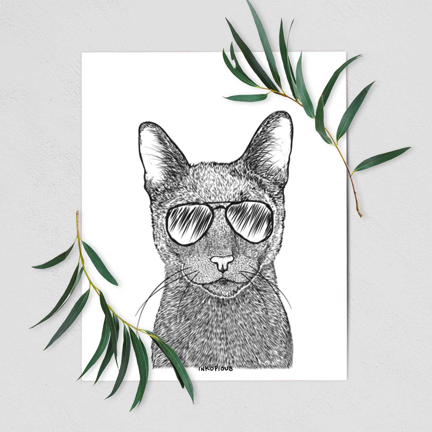 Stanley the Russian Blue Cat Art Print