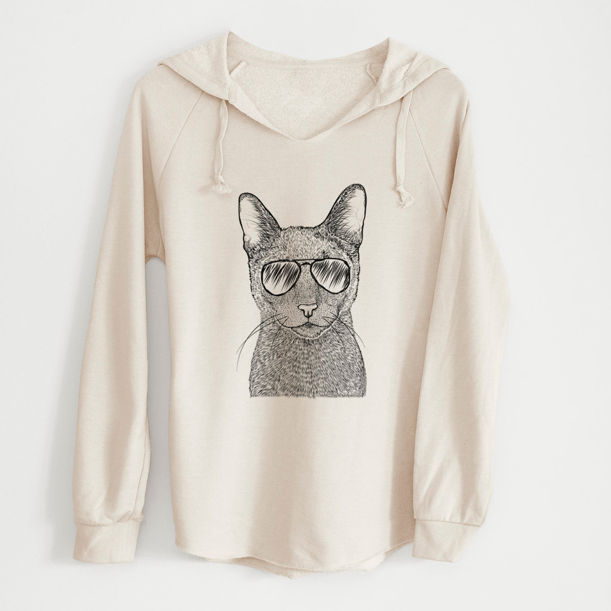 Aviator Stanley the Russian Blue Cat - Cali Wave Hooded Sweatshirt