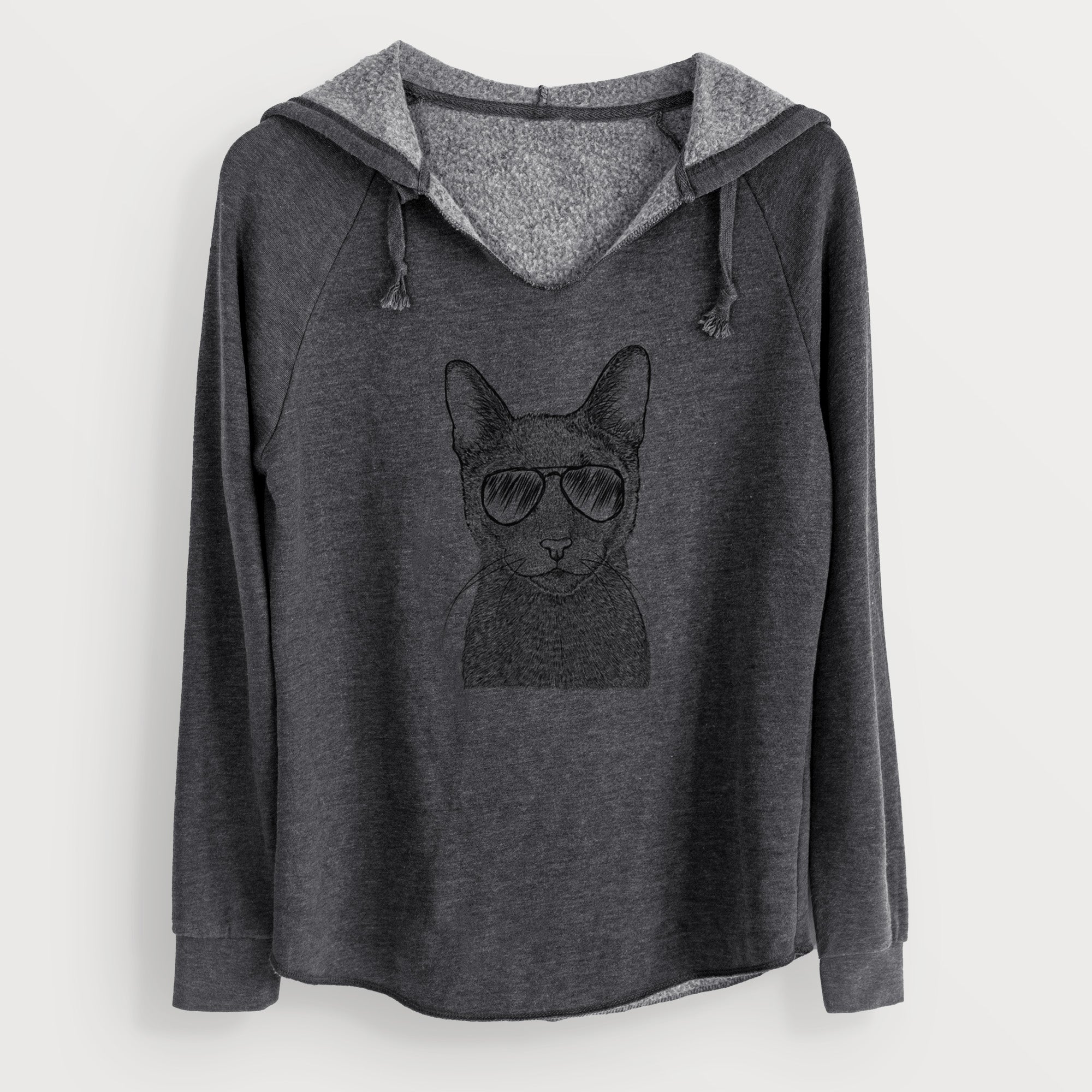 Aviator Stanley the Russian Blue Cat - Cali Wave Hooded Sweatshirt