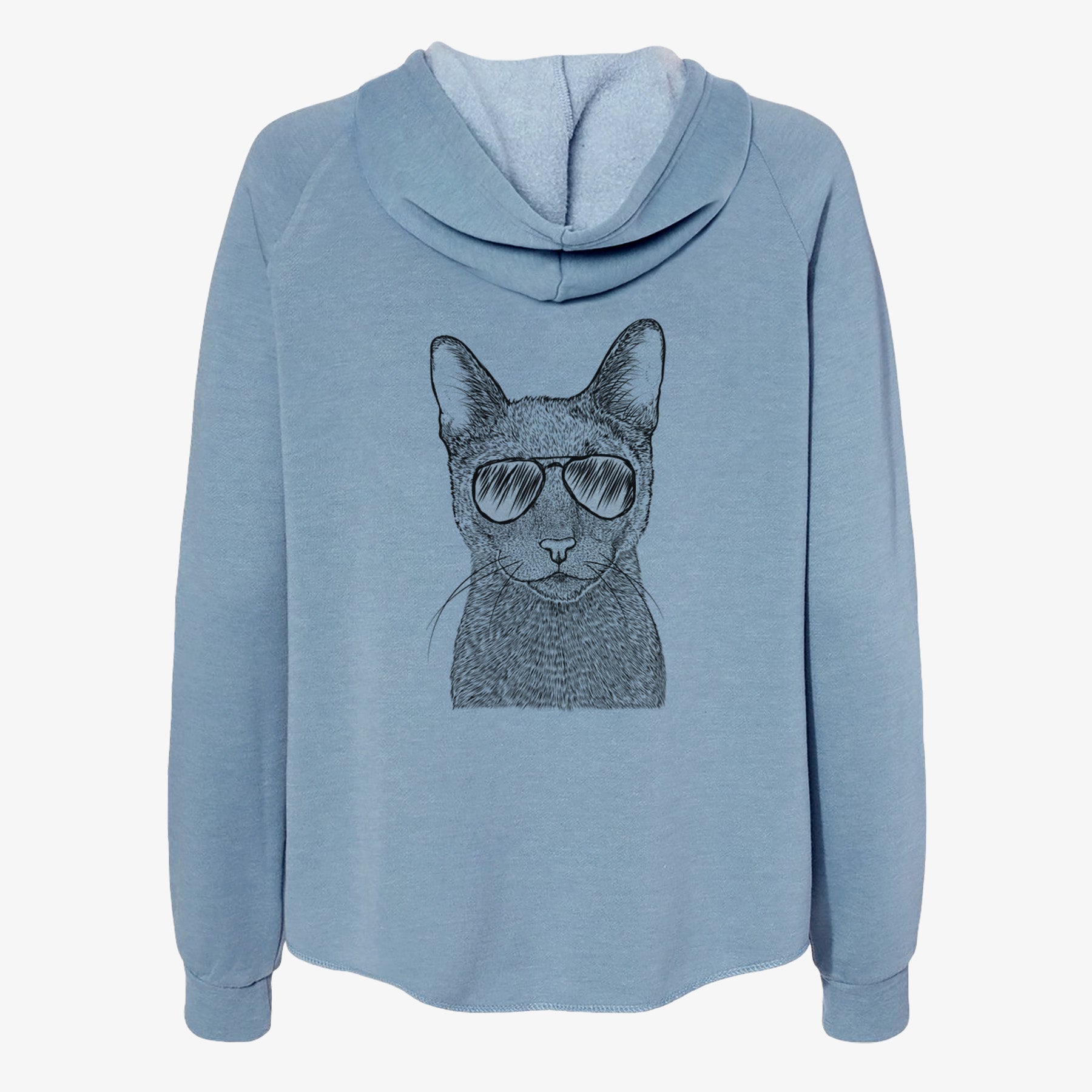 Stanley the Russian Blue Cat - Women's Cali Wave Zip-Up Sweatshirt