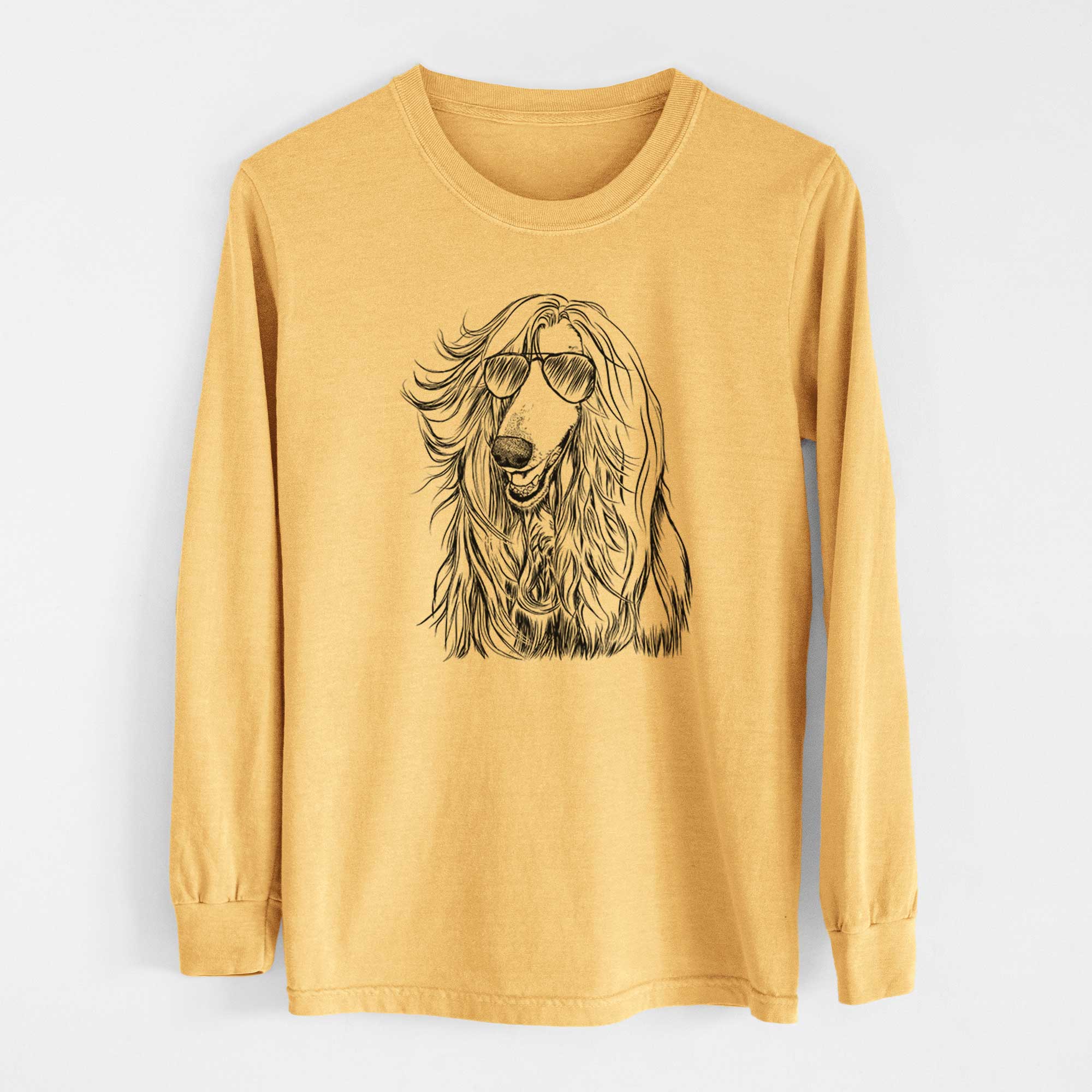 Aviators Sterling the Afghan Hound - Heavyweight 100% Cotton Long Sleeve