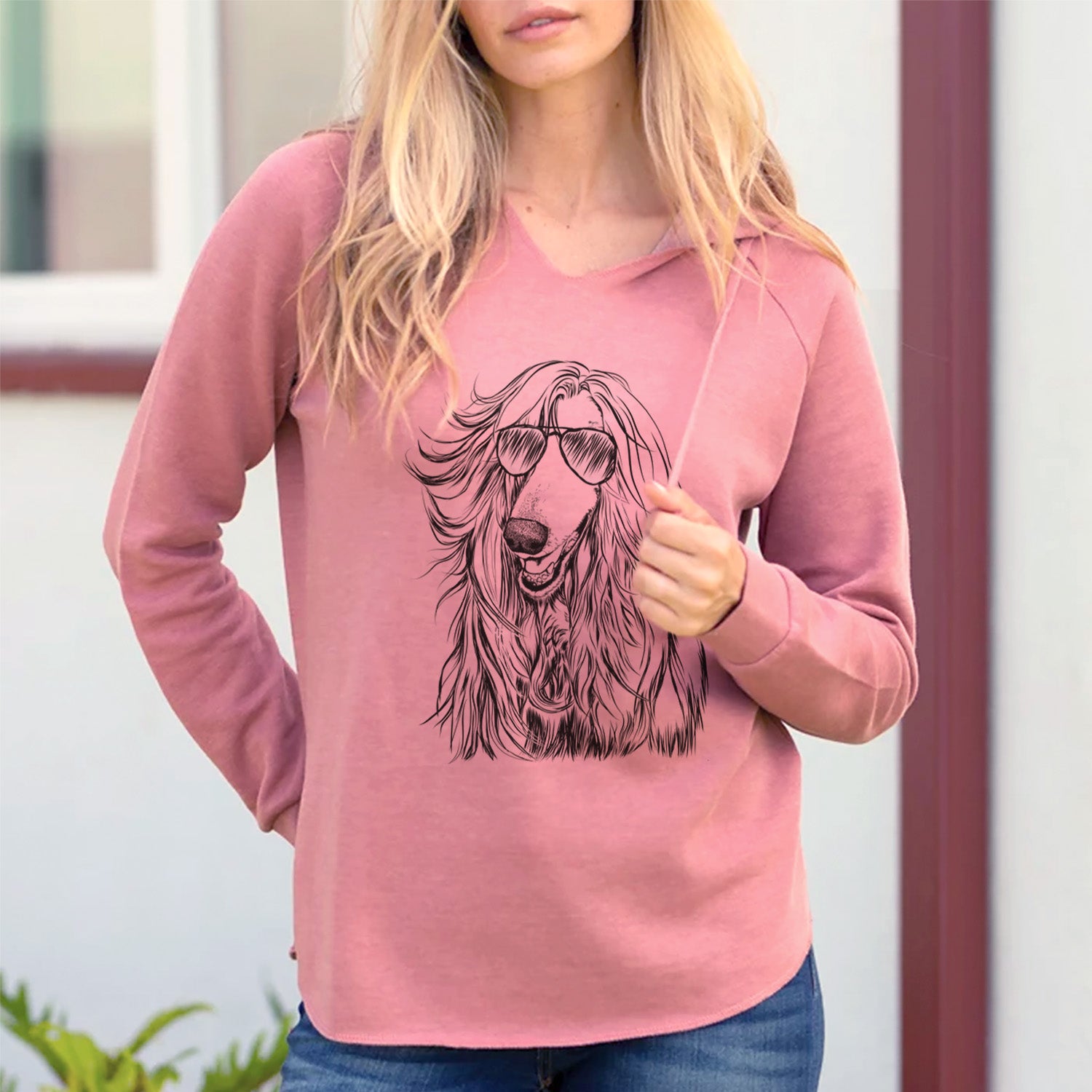 Aviator Sterling the Afghan Hound - Cali Wave Hooded Sweatshirt