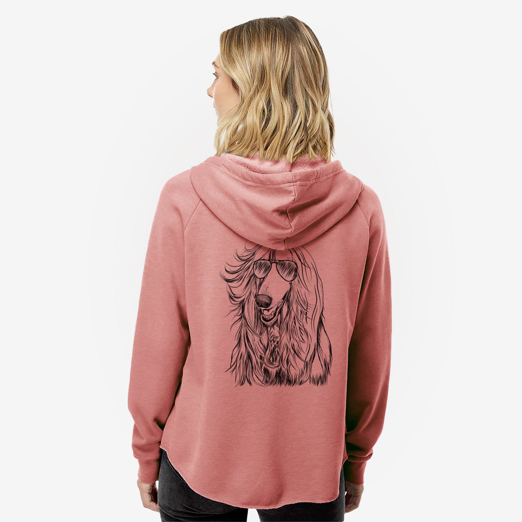 Sterling the Afghan Hound - Women's Cali Wave Zip-Up Sweatshirt