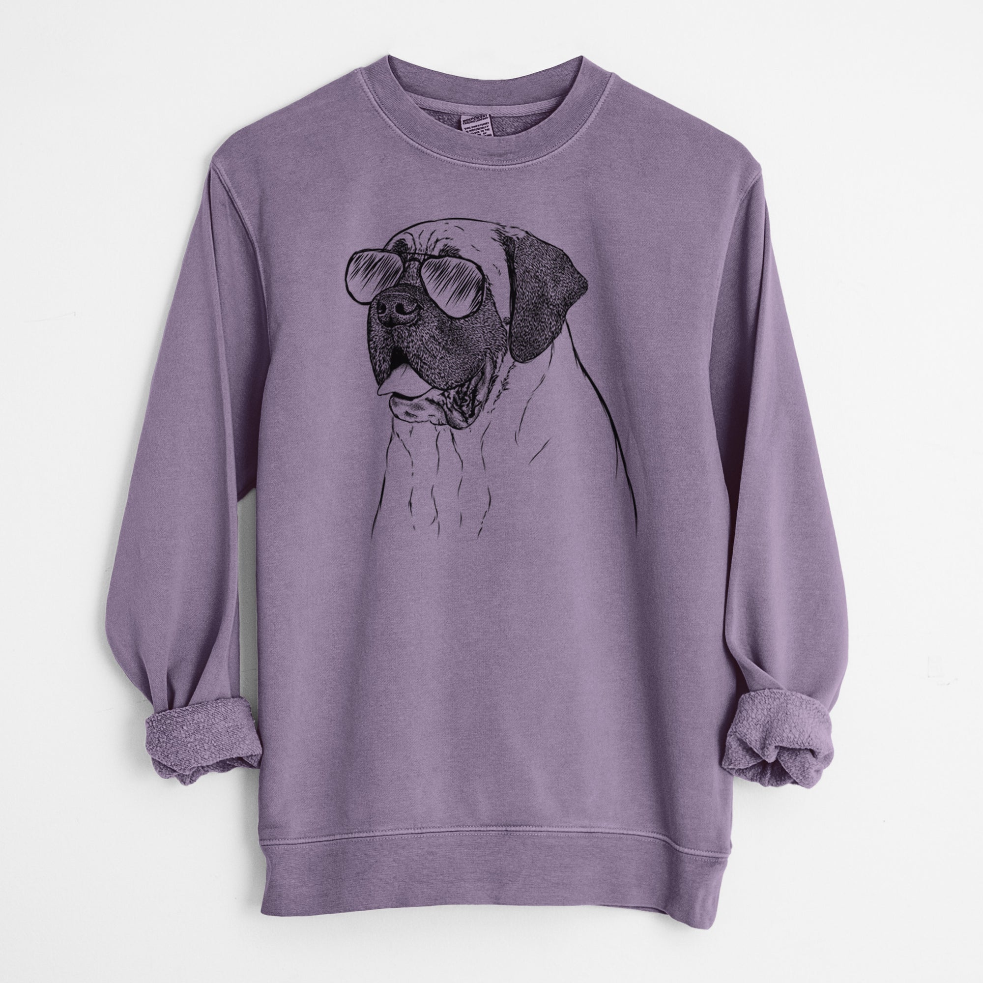 Aviator Sterling the English Mastiff - Unisex Pigment Dyed Crew Sweatshirt