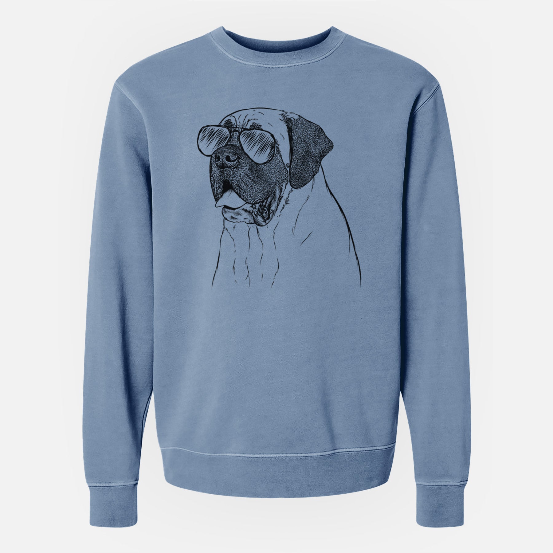 Aviator Sterling the English Mastiff - Unisex Pigment Dyed Crew Sweatshirt