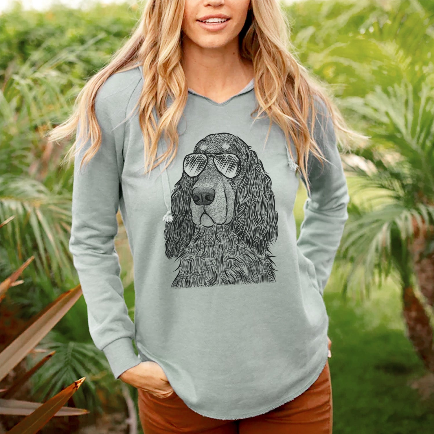 Aviator Stormy the Gordon Setter - Cali Wave Hooded Sweatshirt