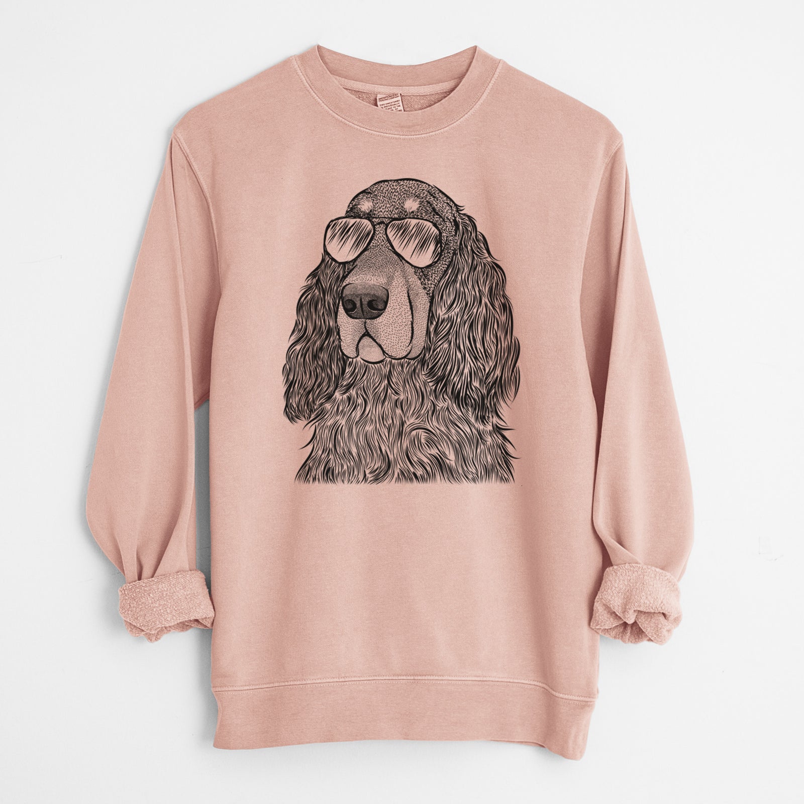 Aviator Stormy the Gordon Setter - Unisex Pigment Dyed Crew Sweatshirt