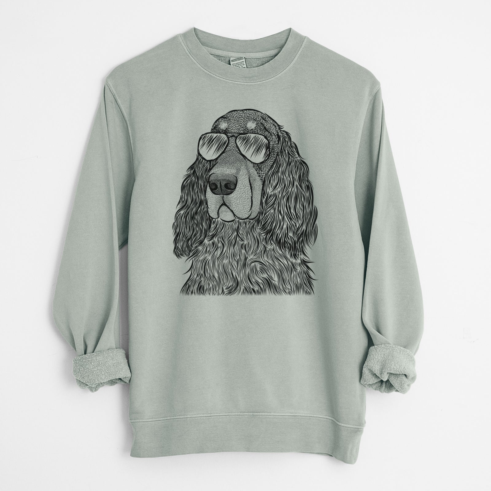 Aviator Stormy the Gordon Setter - Unisex Pigment Dyed Crew Sweatshirt