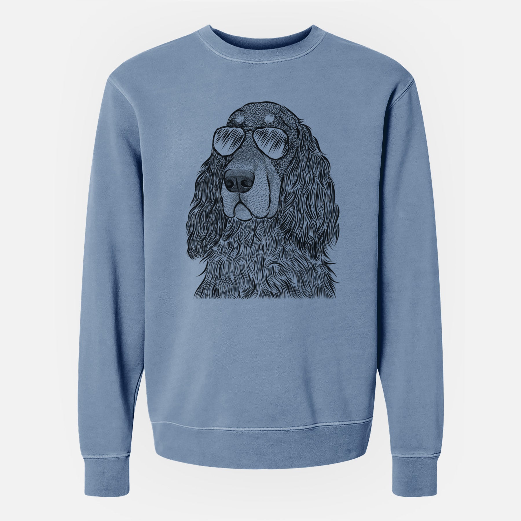 Aviator Stormy the Gordon Setter - Unisex Pigment Dyed Crew Sweatshirt