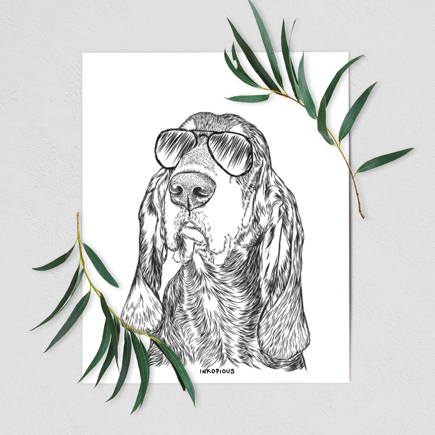 Stu the Black and Tan Coonhound Art Print