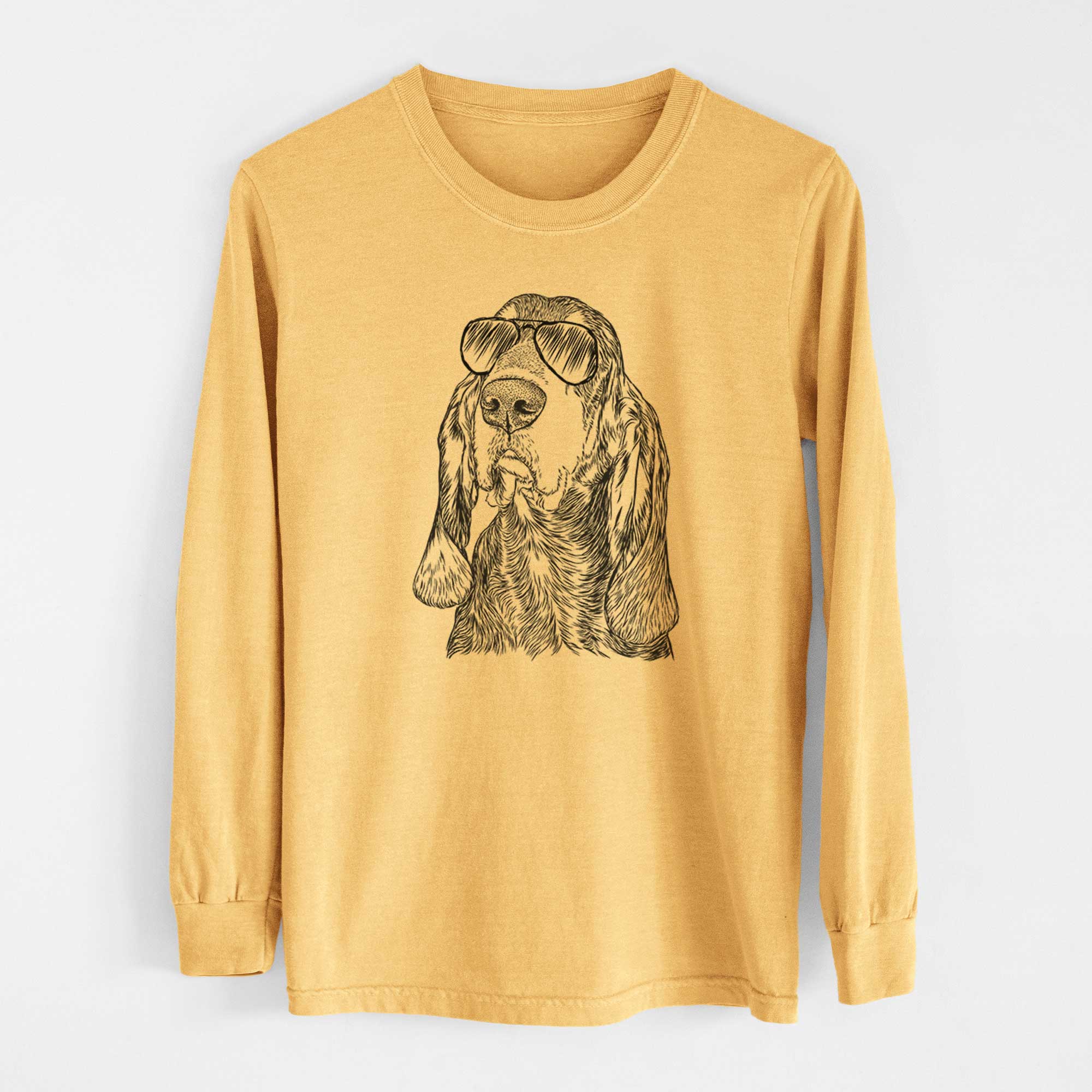 Aviators Stu the Black and Tan Coonhound - Heavyweight 100% Cotton Long Sleeve