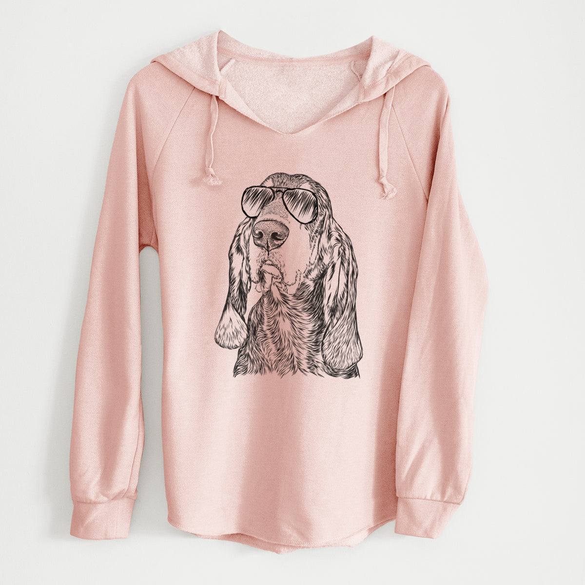 Aviator Stu the Black and Tan Coonhound - Cali Wave Hooded Sweatshirt