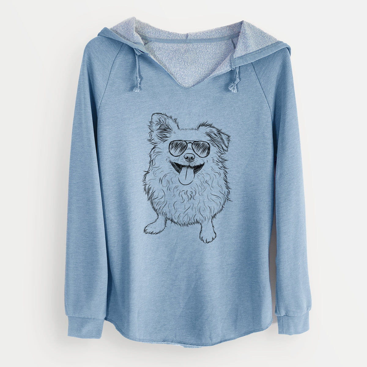 Aviator Stuart the Longhaired Chihuahua - Cali Wave Hooded Sweatshirt