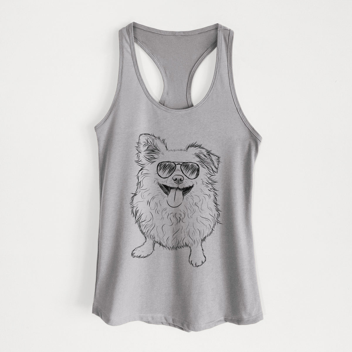 Stuart the Longhaired Chihuahua - Women's Racerback Tanktop