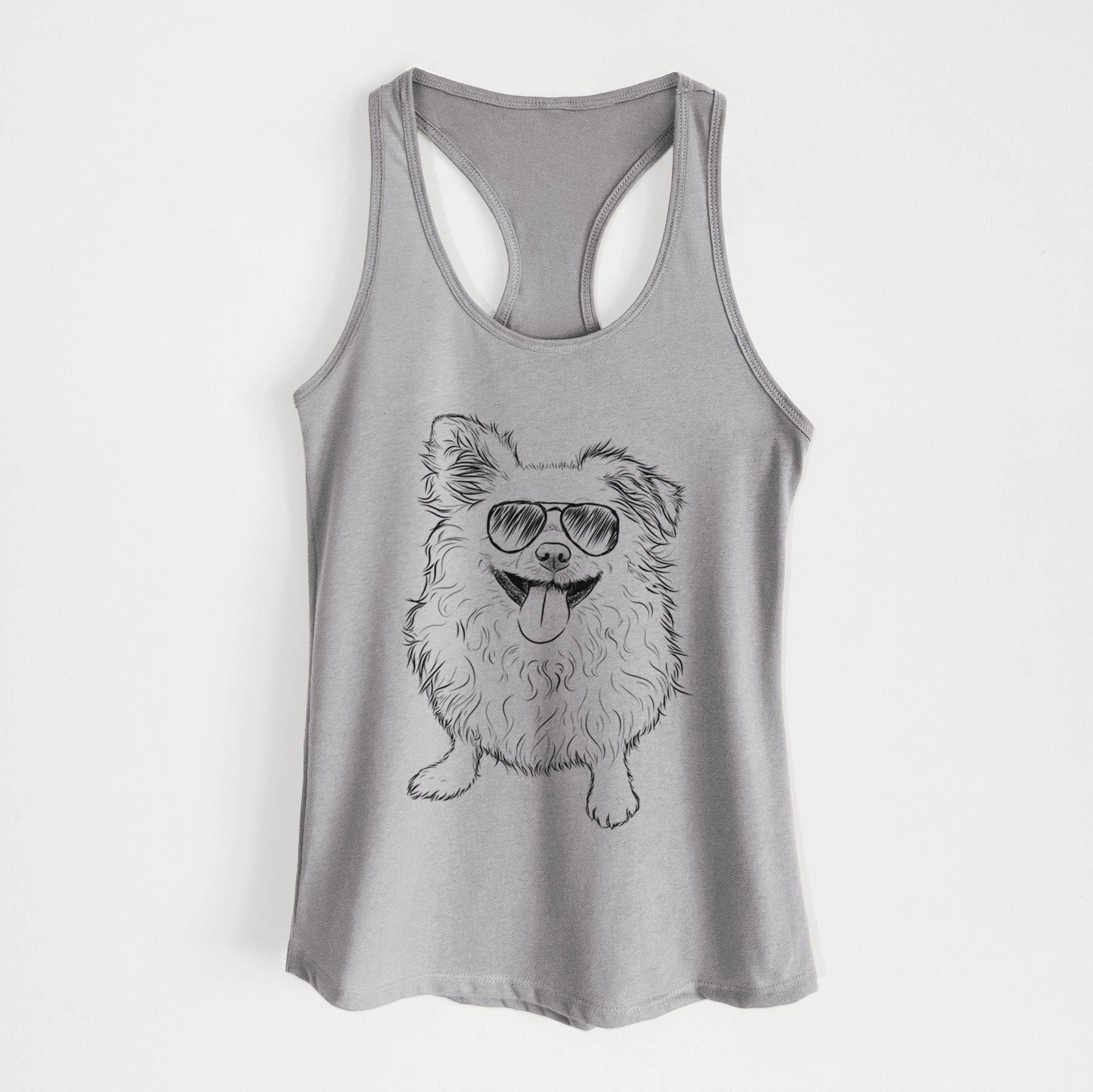 Stuart the Longhaired Chihuahua - Women's Racerback Tanktop