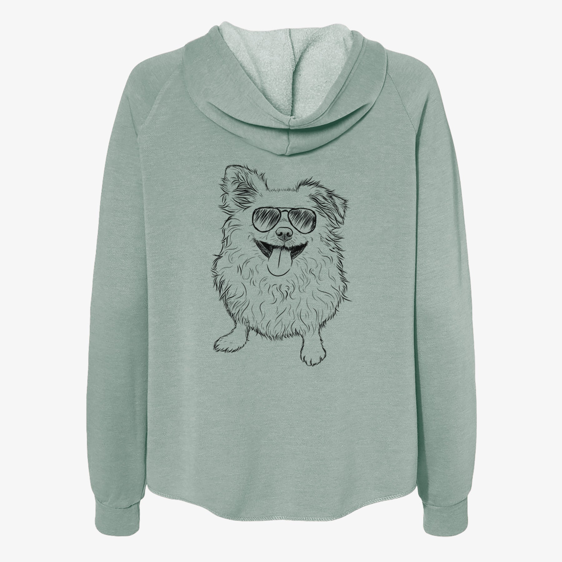 Stuart the Longhaired Chihuahua - Women's Cali Wave Zip-Up Sweatshirt