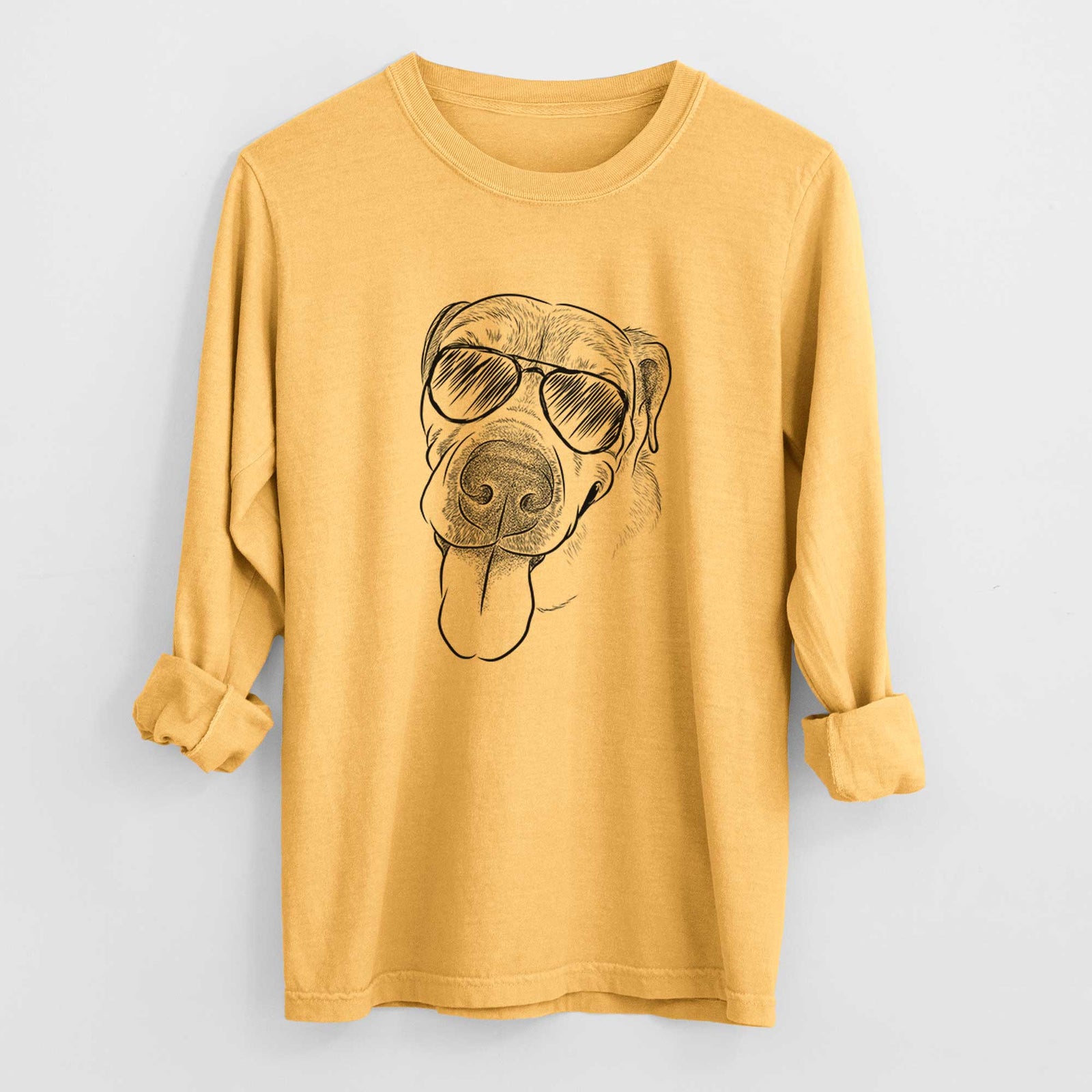 Aviators Sugar the Staffordshire Terrier Mix - Heavyweight 100% Cotton Long Sleeve