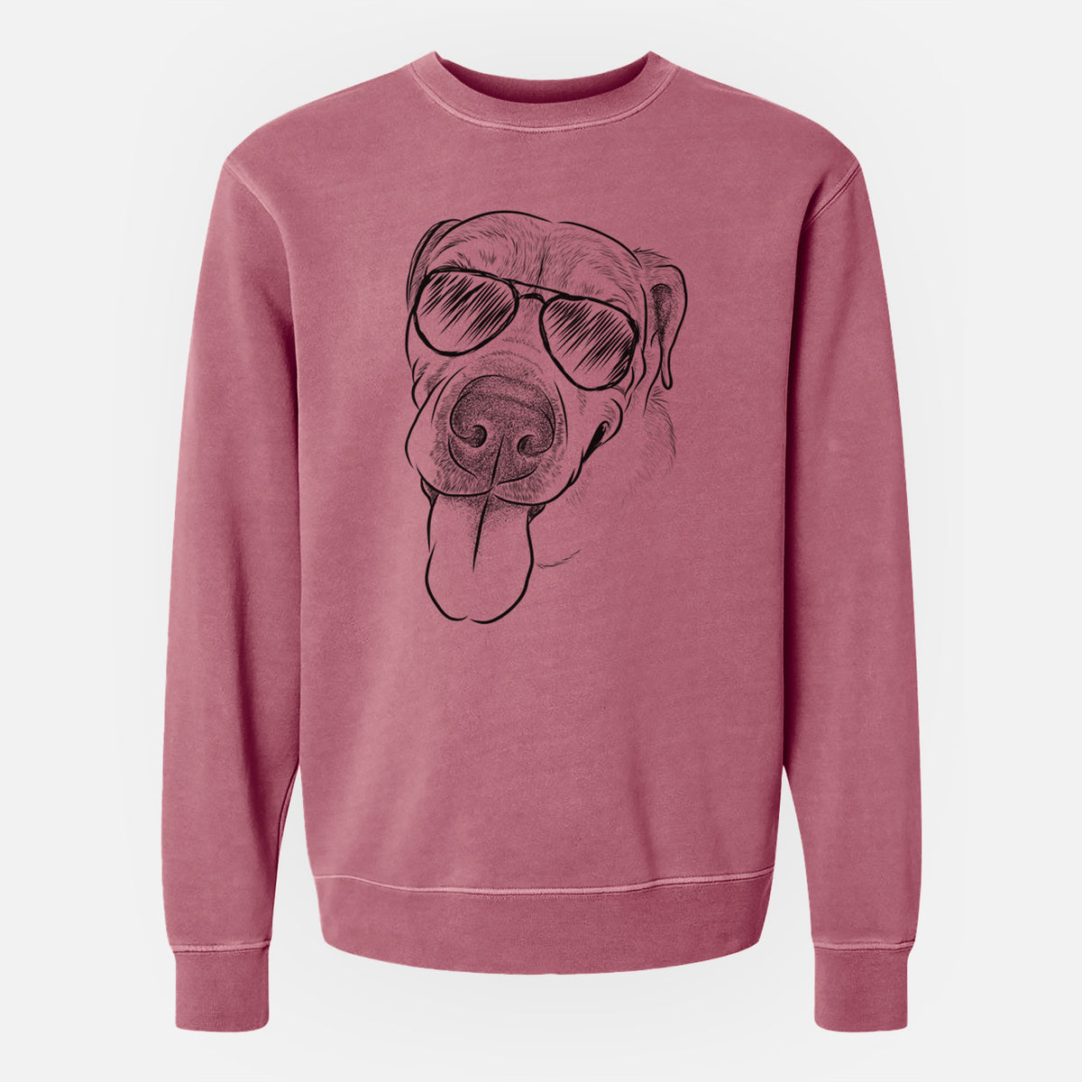 Aviator Sugar the Staffordshire Terrier Mix - Unisex Pigment Dyed Crew Sweatshirt