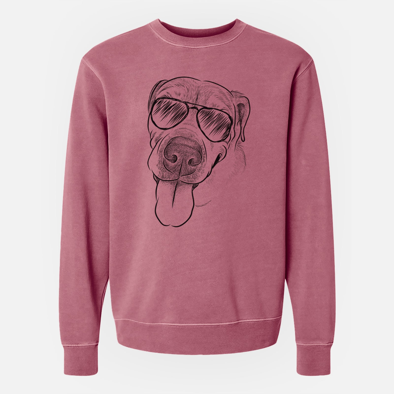 Aviator Sugar the Staffordshire Terrier Mix - Unisex Pigment Dyed Crew Sweatshirt