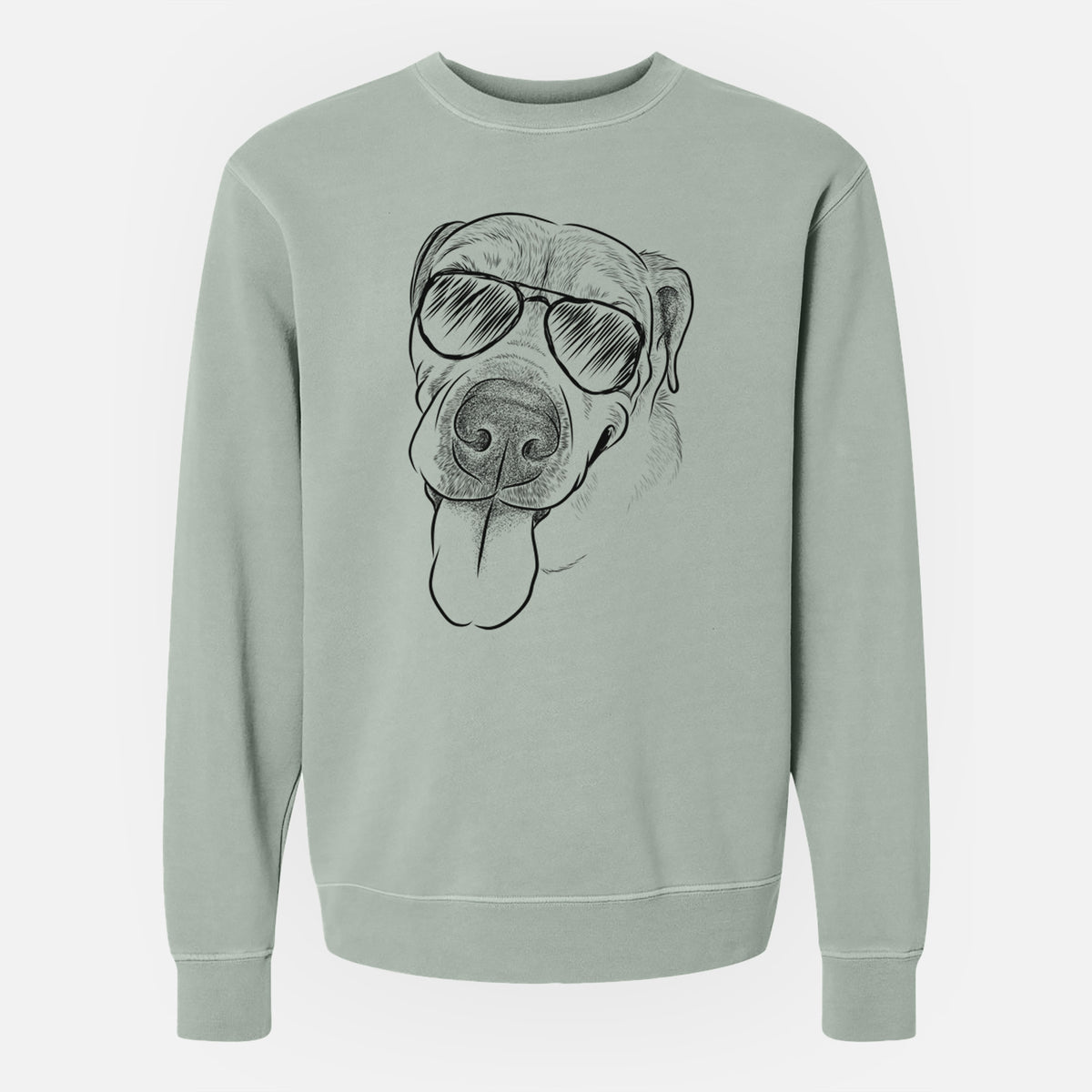 Aviator Sugar the Staffordshire Terrier Mix - Unisex Pigment Dyed Crew Sweatshirt