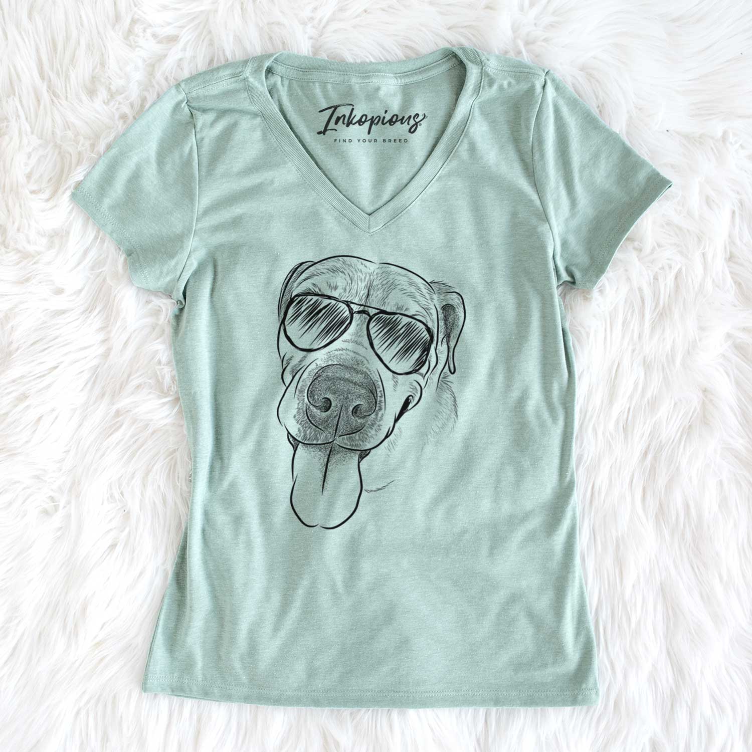 Aviator Sugar the Staffordshire Terrier Mix - Women's V-neck Shirt