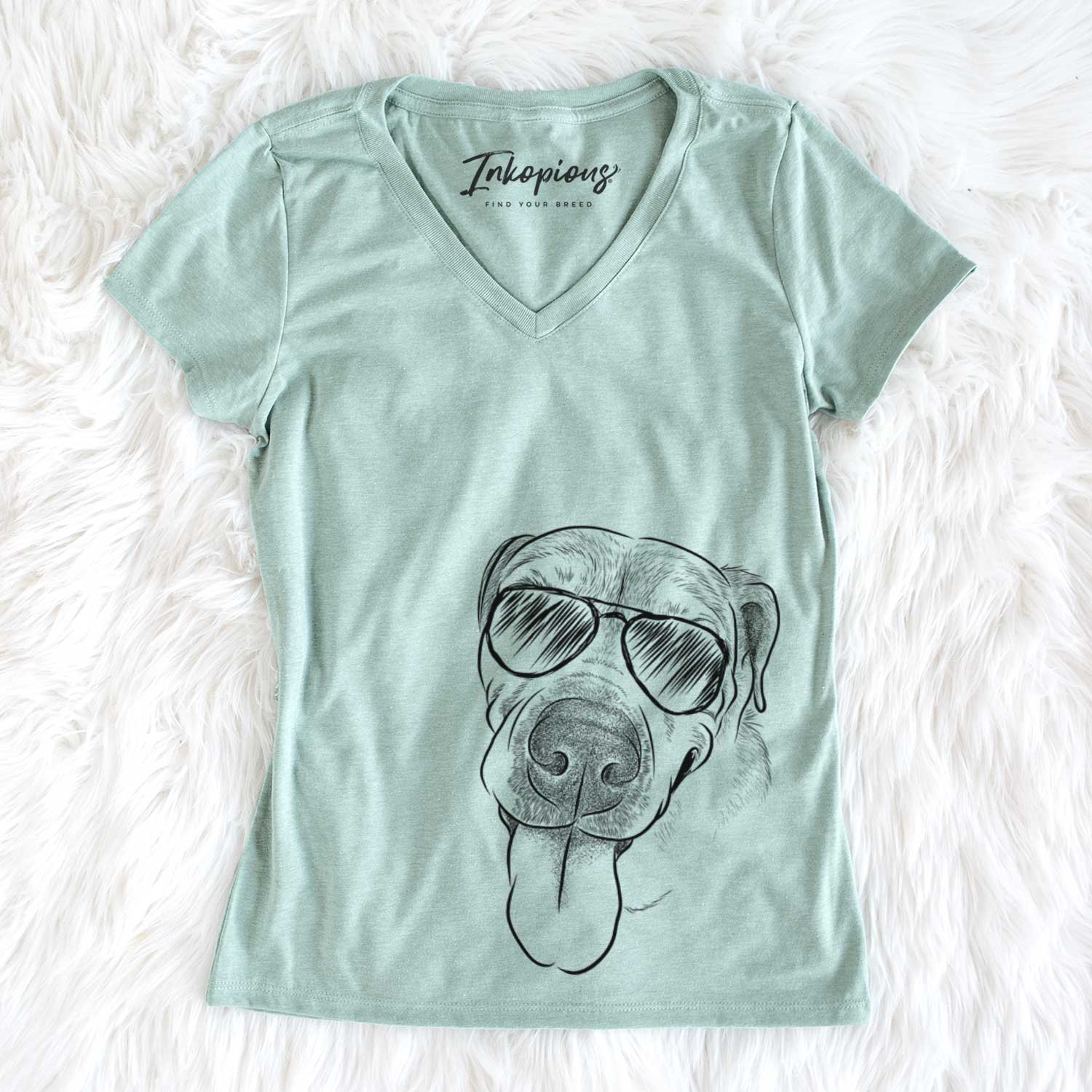 Aviator Sugar the Staffordshire Terrier Mix - Women's V-neck Shirt