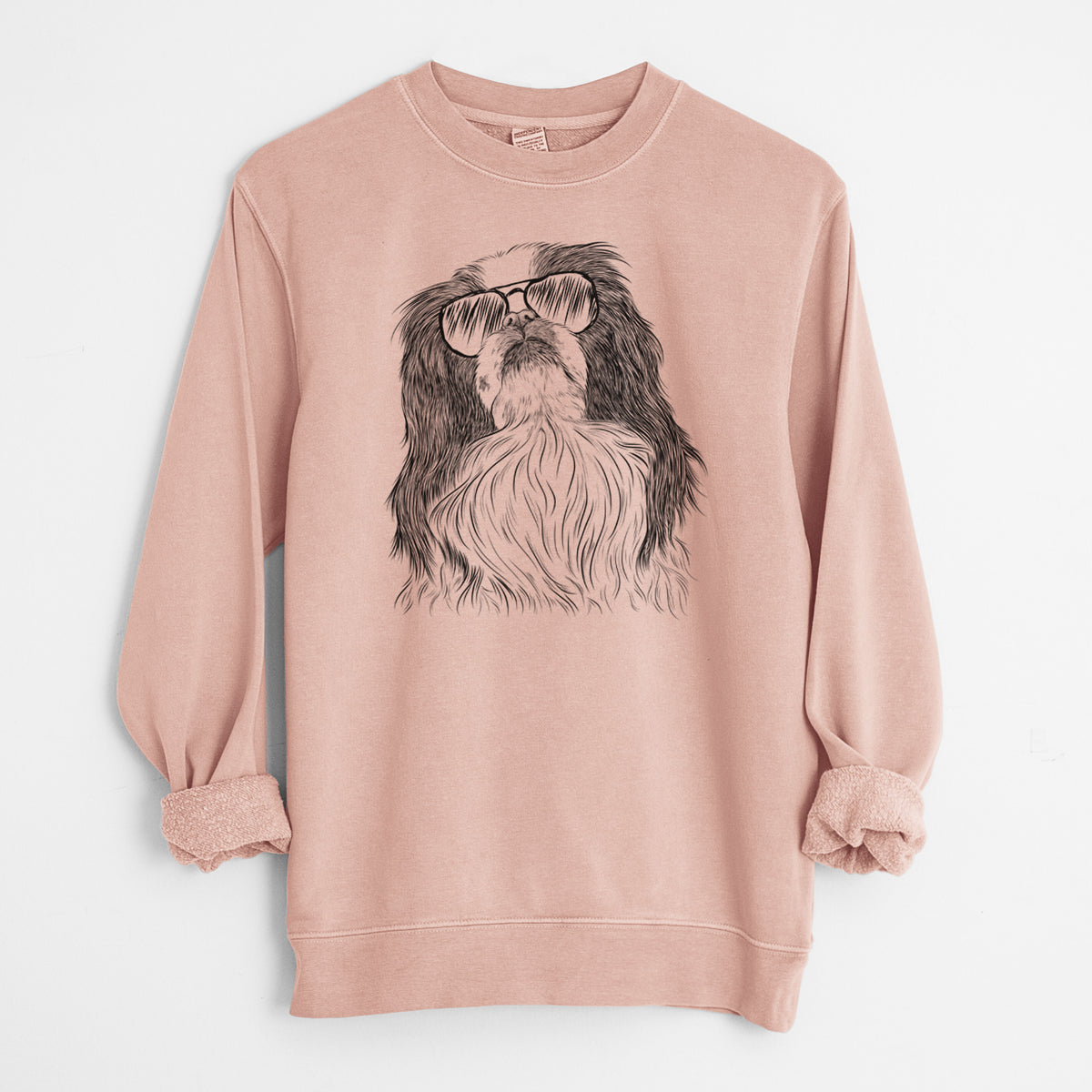 Aviator Suki the Japanese Chin - Unisex Pigment Dyed Crew Sweatshirt