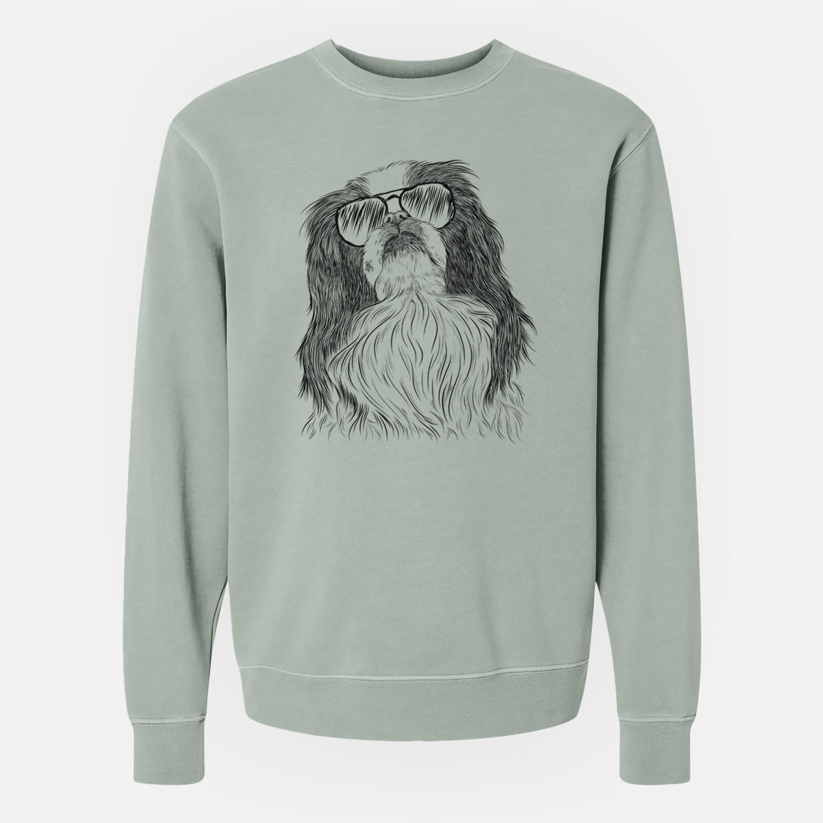 Aviator Suki the Japanese Chin - Unisex Pigment Dyed Crew Sweatshirt