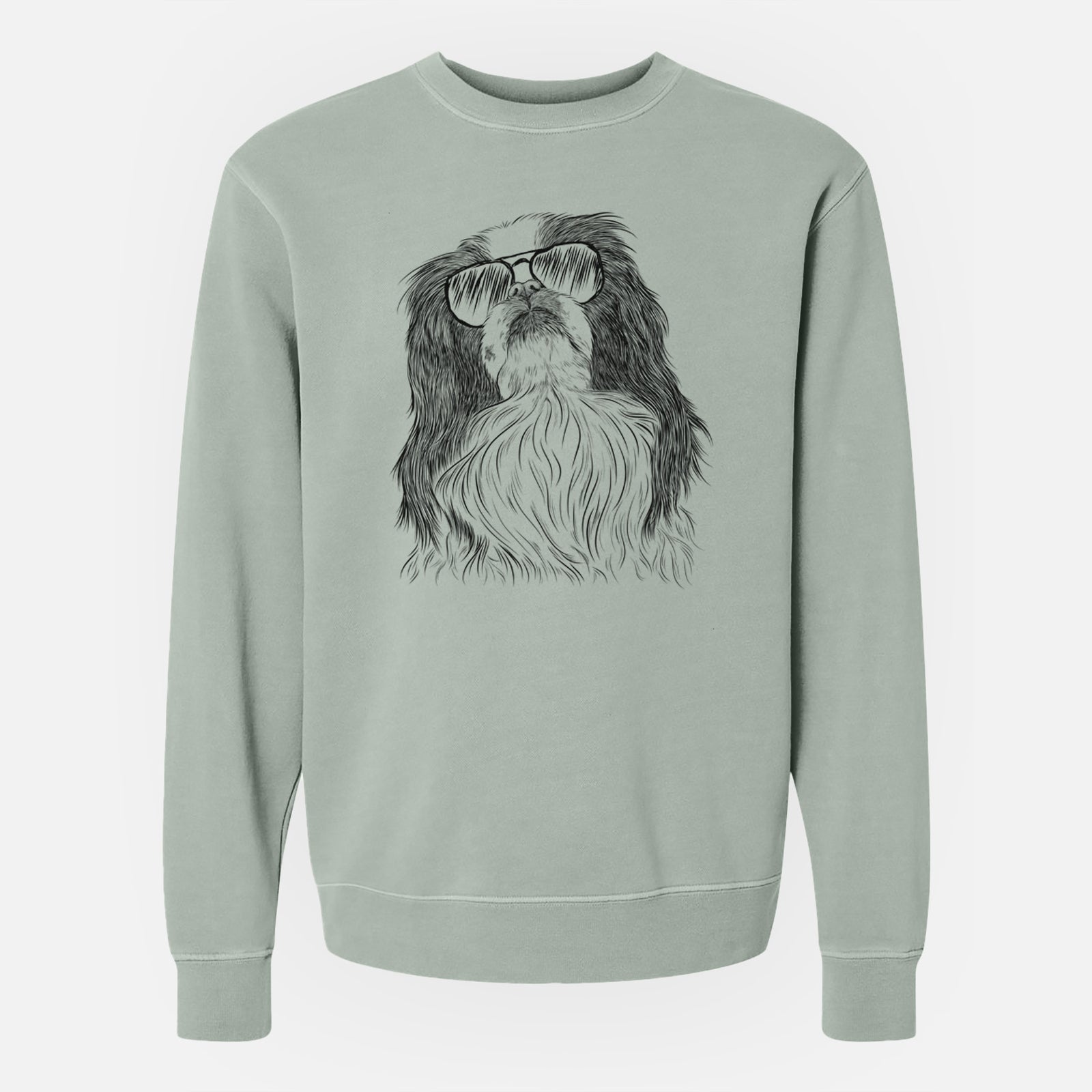 Aviator Suki the Japanese Chin - Unisex Pigment Dyed Crew Sweatshirt