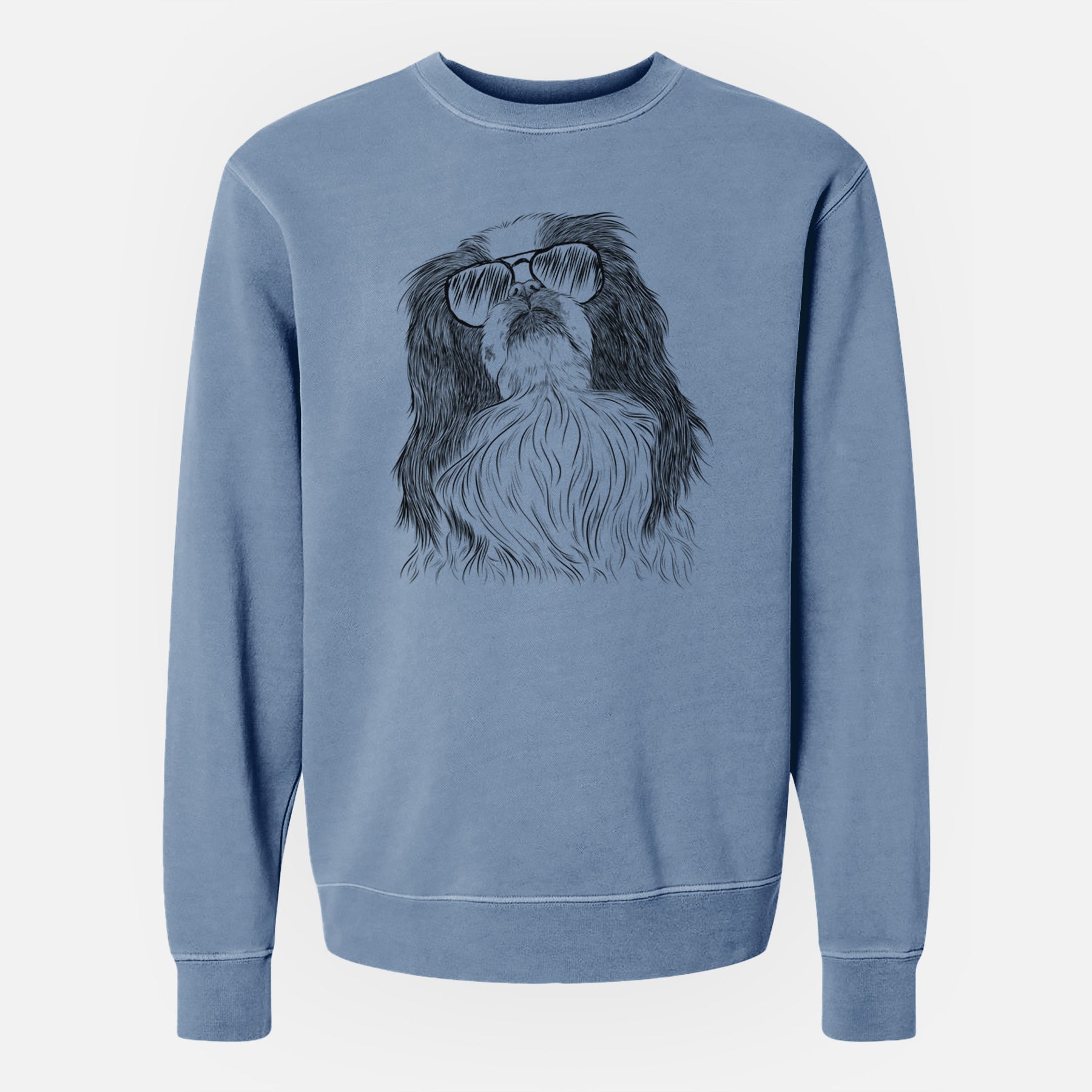 Aviator Suki the Japanese Chin - Unisex Pigment Dyed Crew Sweatshirt