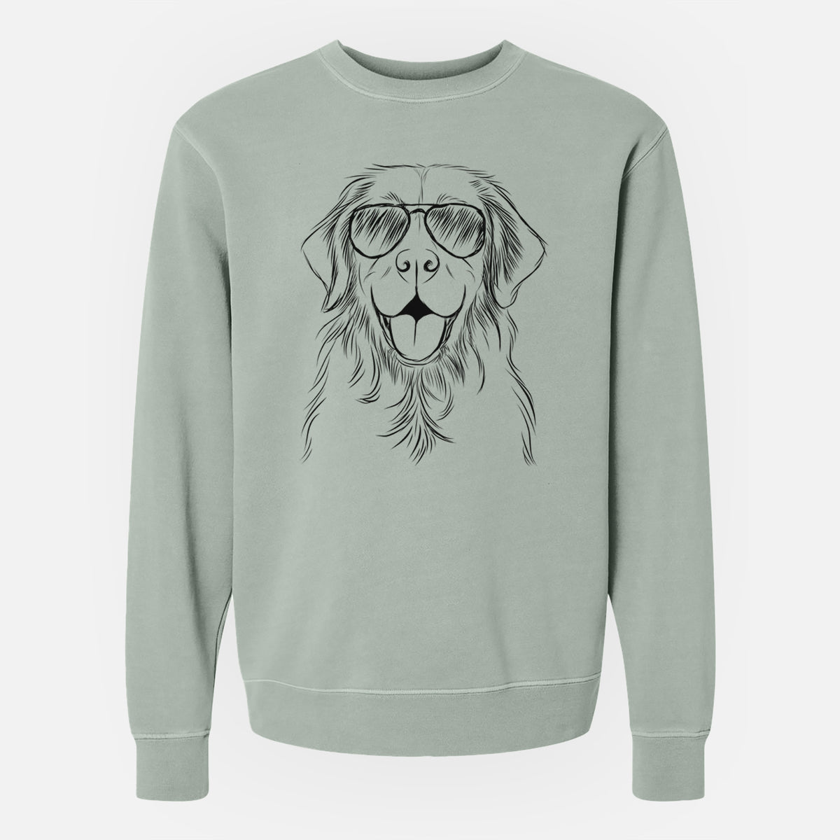 Aviator Sunny the Golden Retriever - Unisex Pigment Dyed Crew Sweatshirt