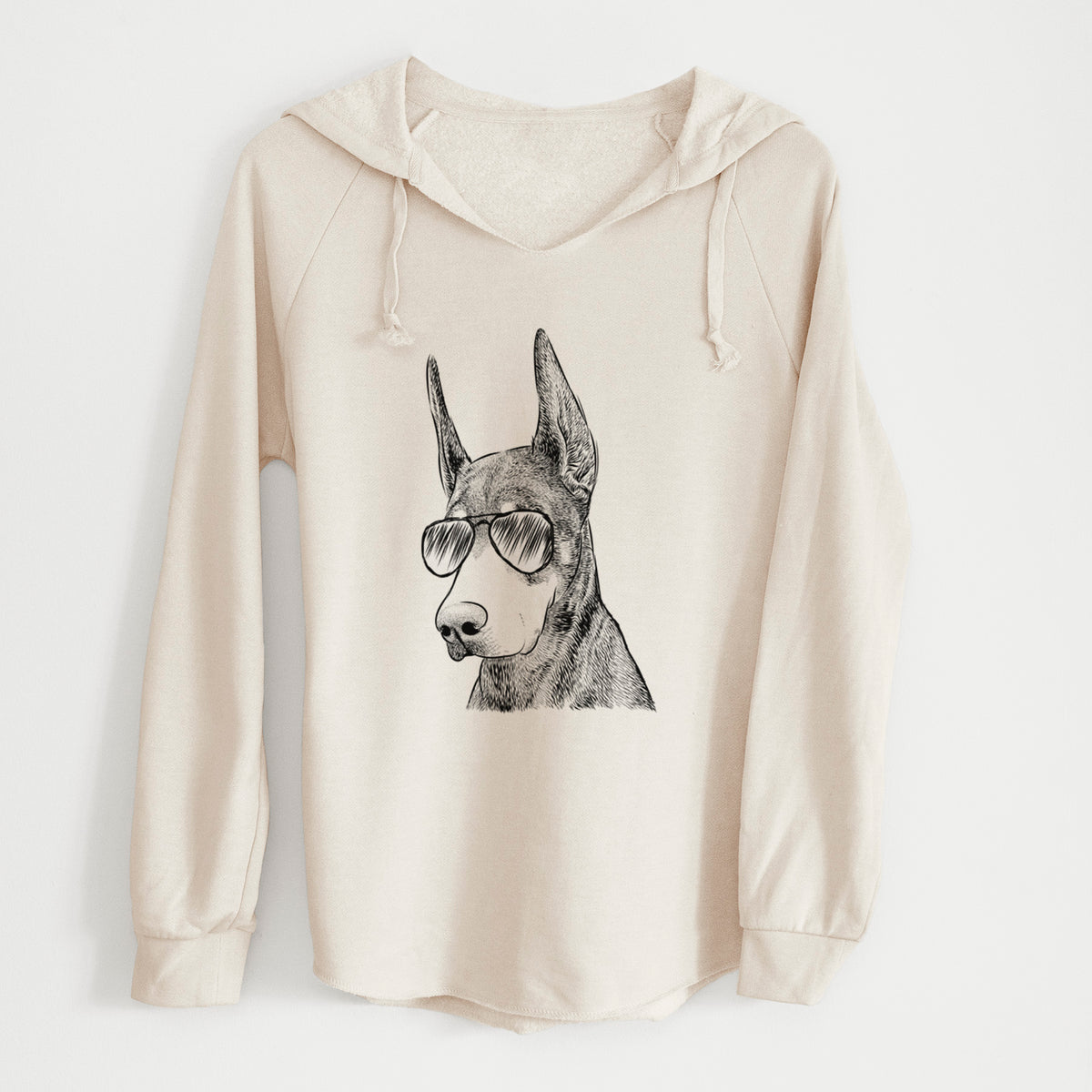 Aviator Sunny the Doberman Pinscher - Cali Wave Hooded Sweatshirt
