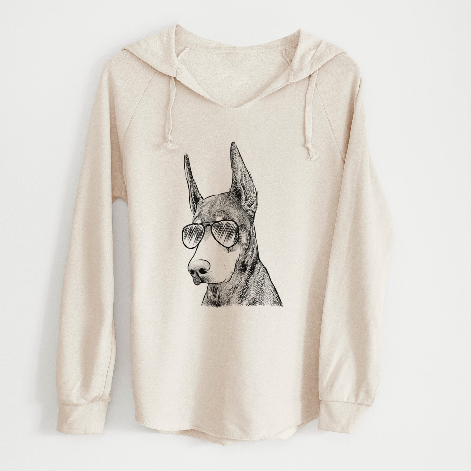 Aviator Sunny the Doberman Pinscher - Cali Wave Hooded Sweatshirt