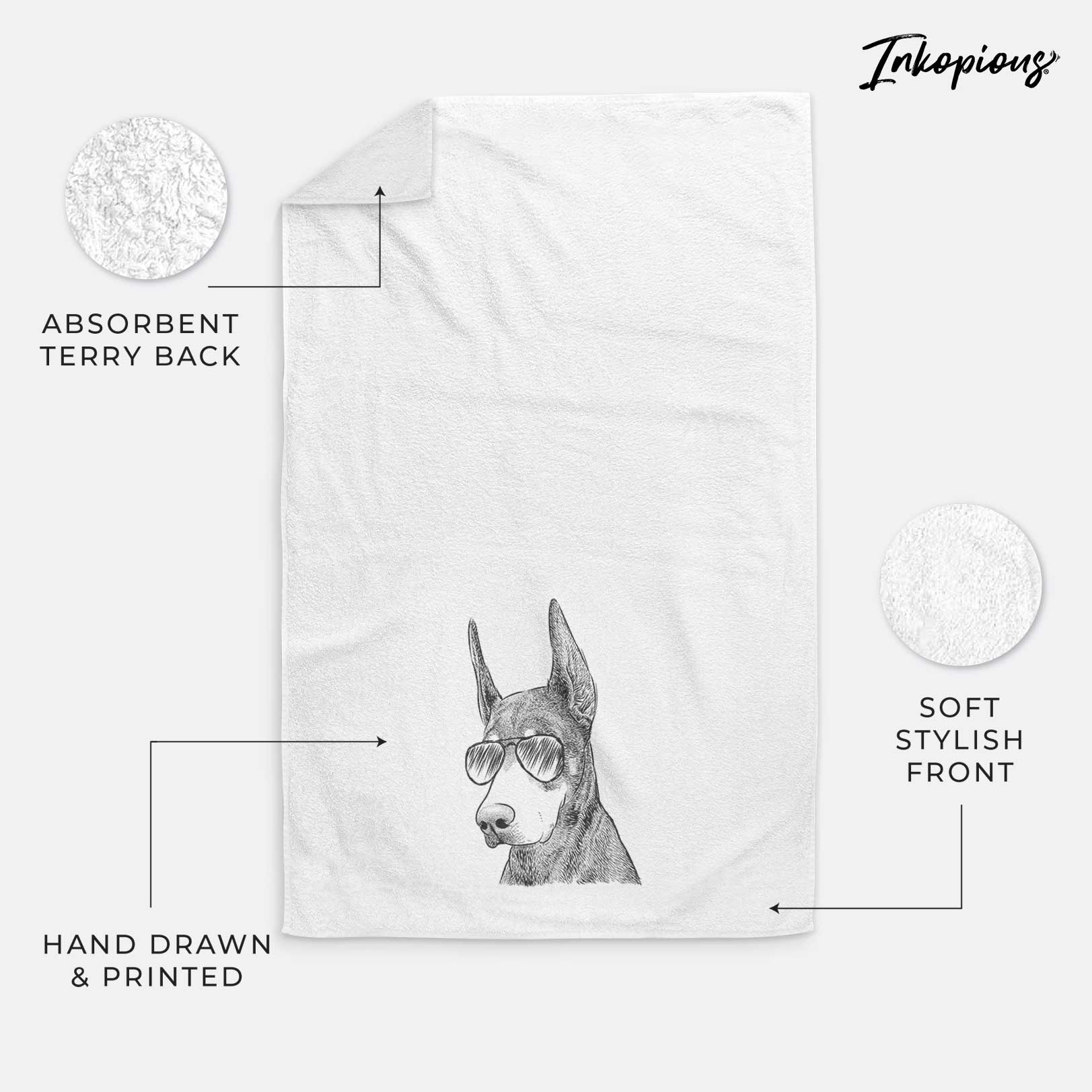 Sunny the Doberman Pinscher Decorative Hand Towel